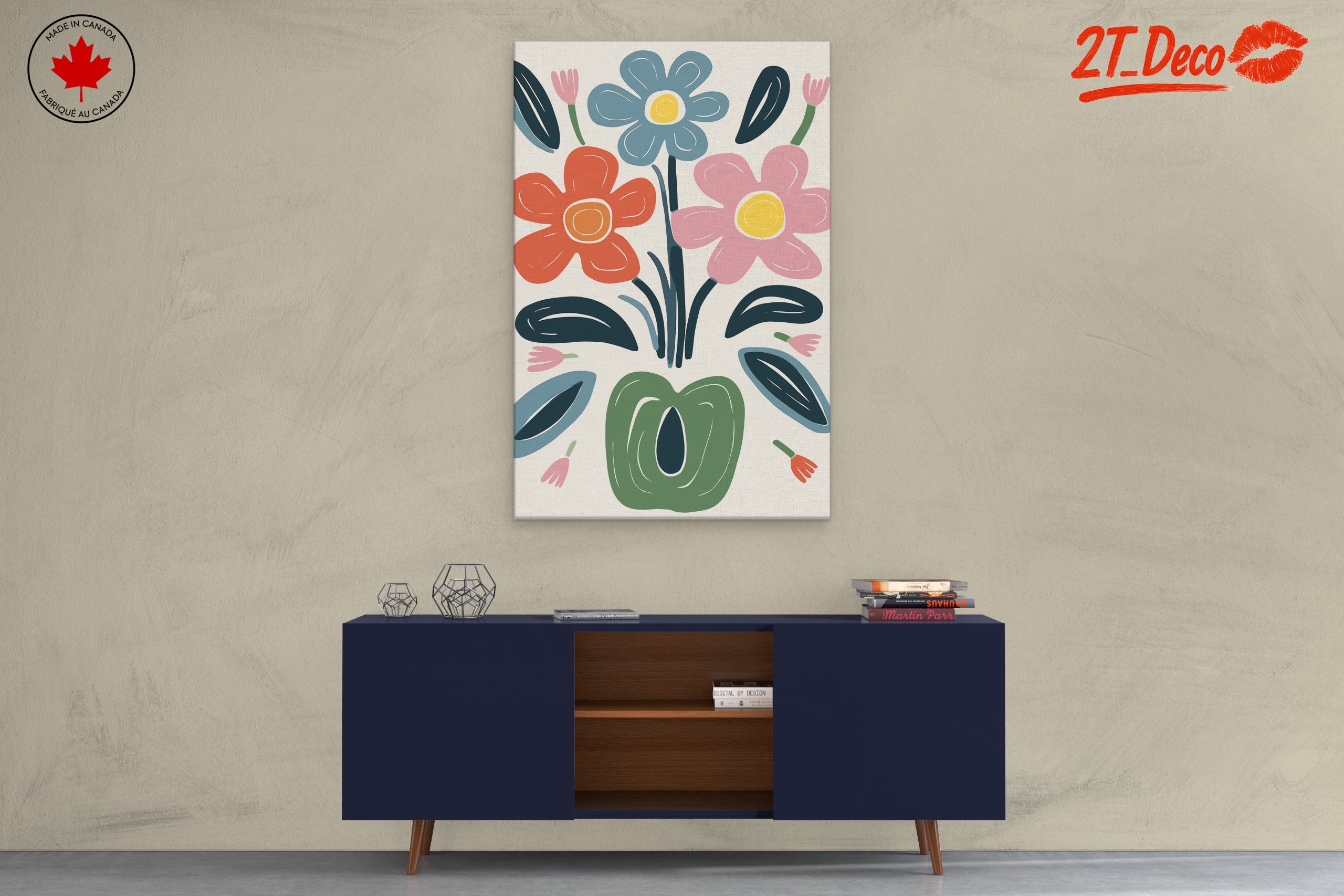Colorful Botanical Abstract Flower Art - Image 3