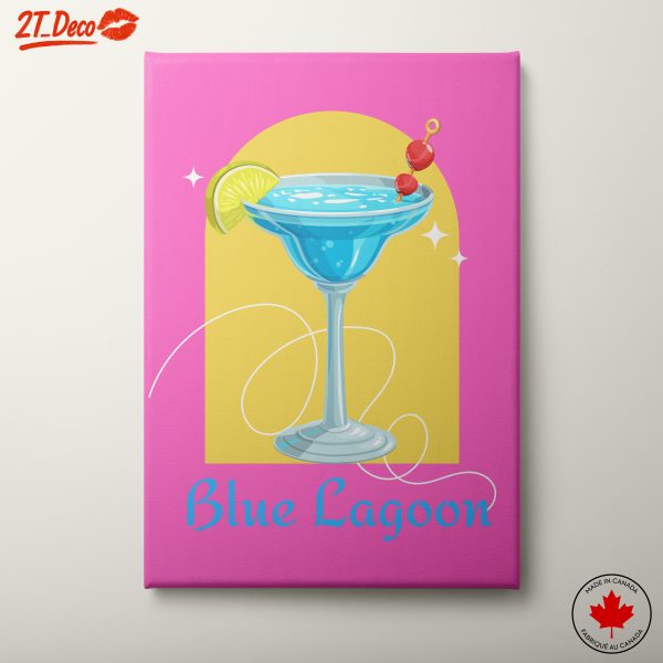 Colorful Cocktail Illustration of a Blue Lagoon
