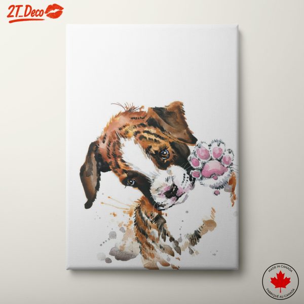 Watercolor Playful Puppy Art
