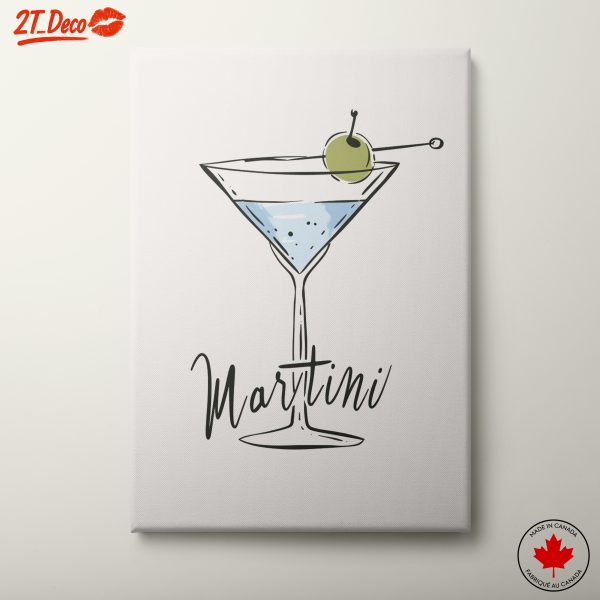 Stylized Cocktail Art with Martini