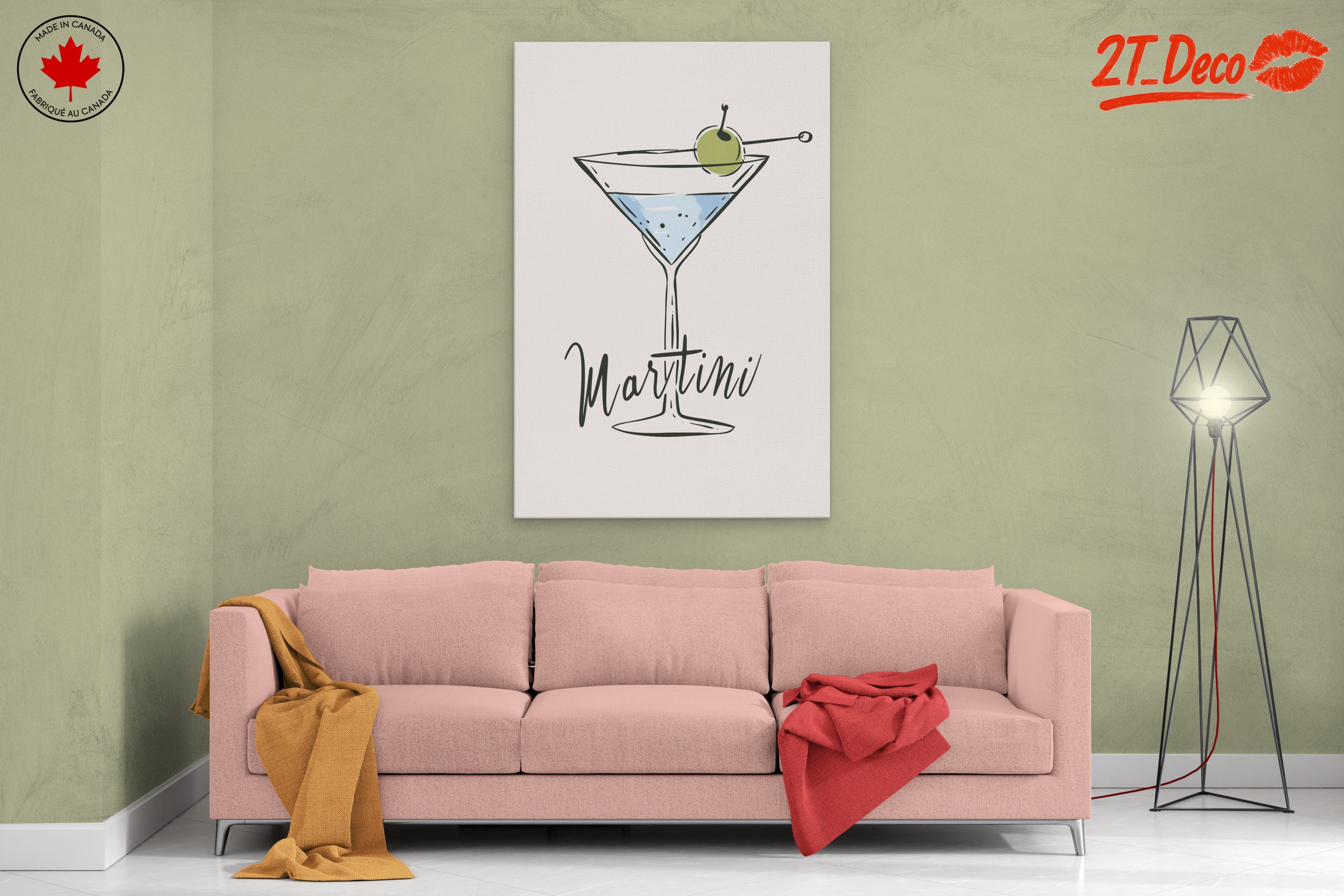 Stylized Cocktail Art with Martini - Image 2