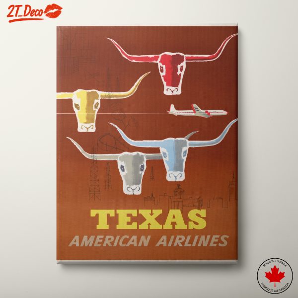 Vintage Texas American Airlines Art