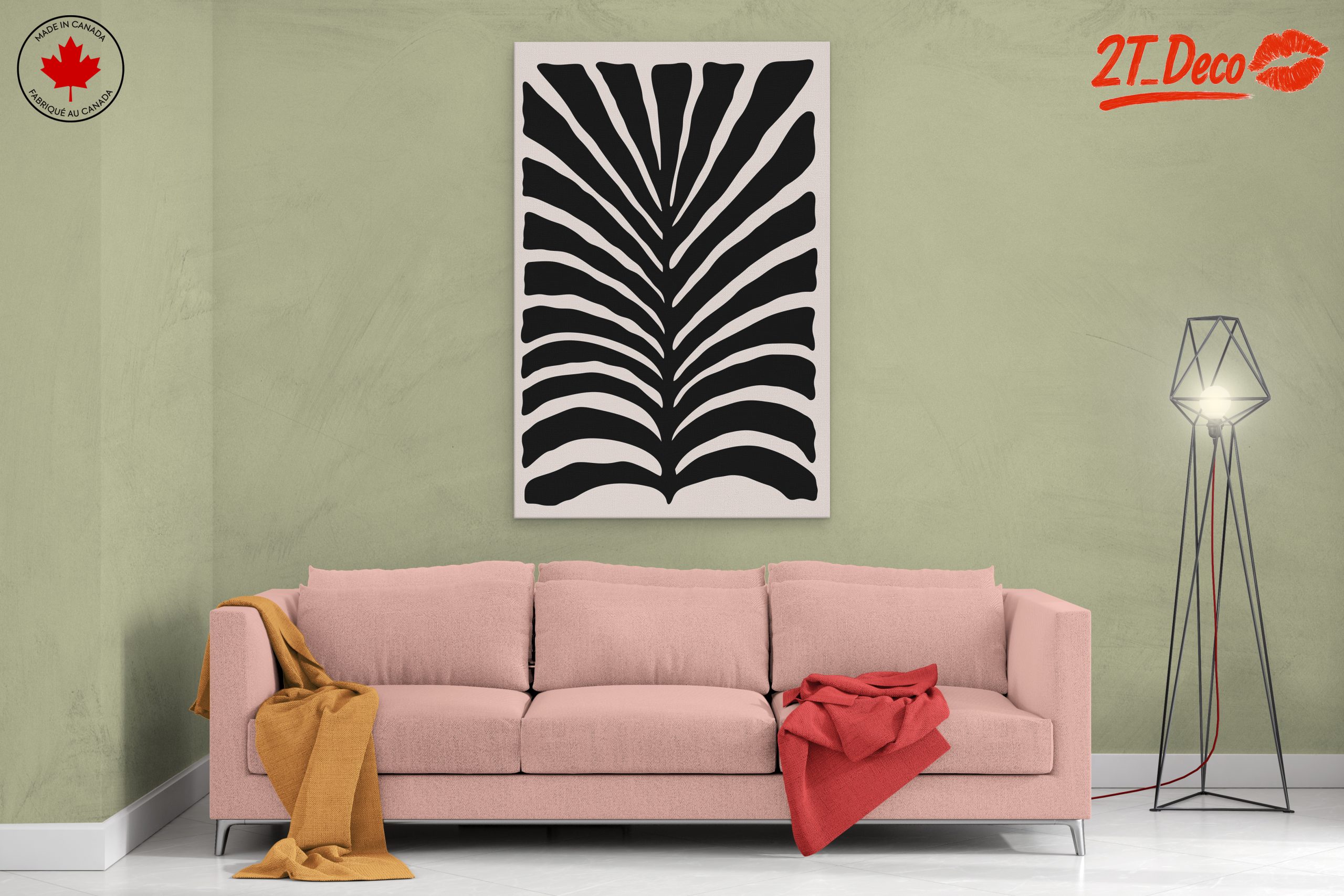 Stylish Black Botanical Art Print - Image 2