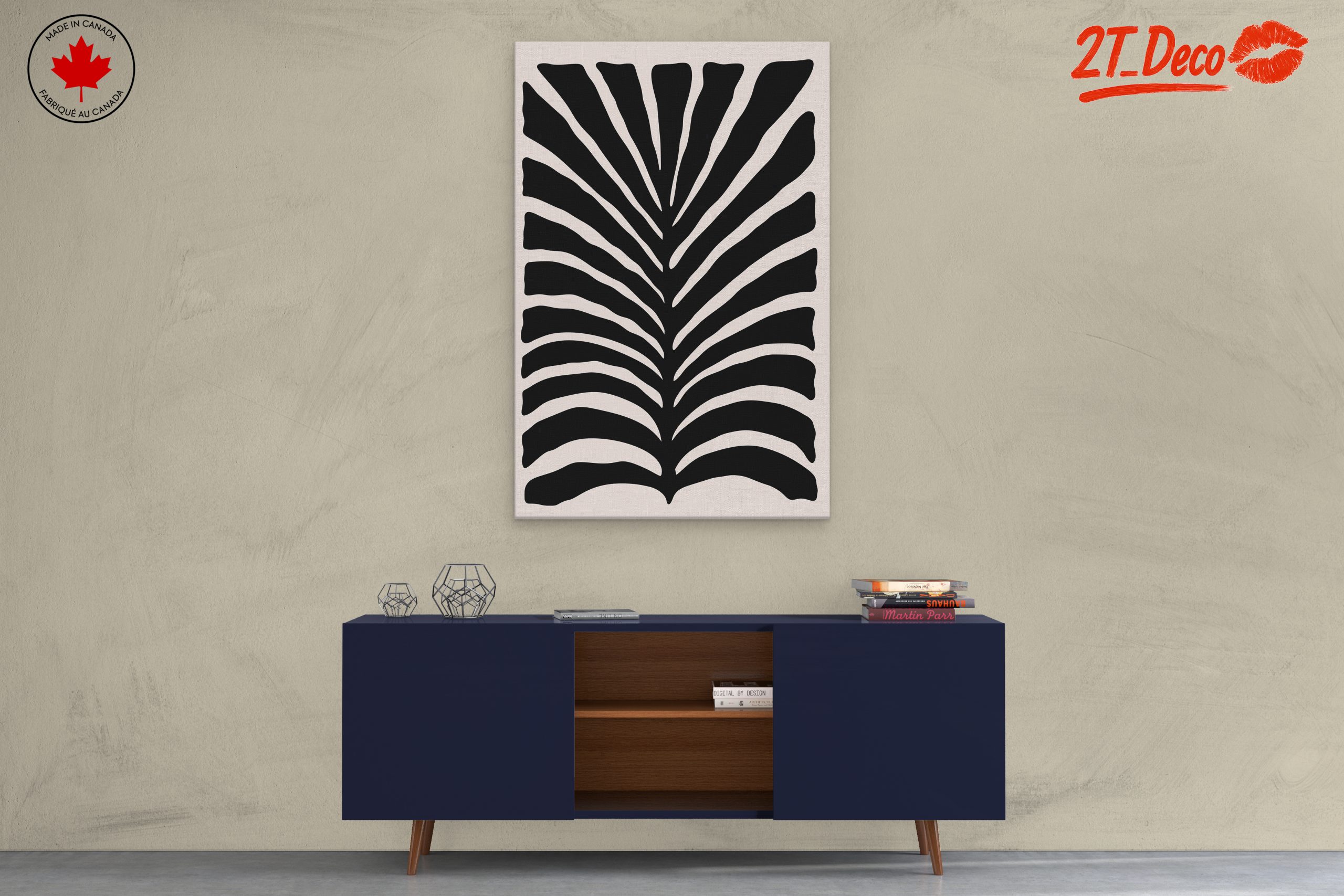 Stylish Black Botanical Art Print - Image 3