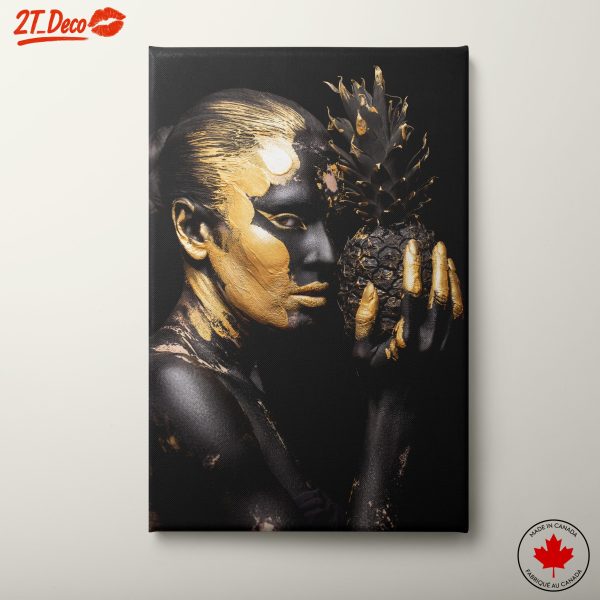 Stunning Afro Art with Gold Accents 3