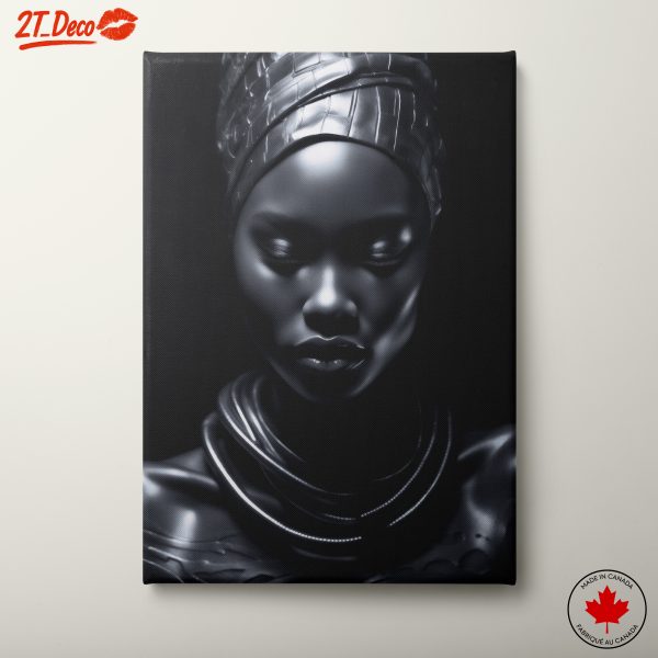 Stylized Afro Art Portrait in Dark Tones