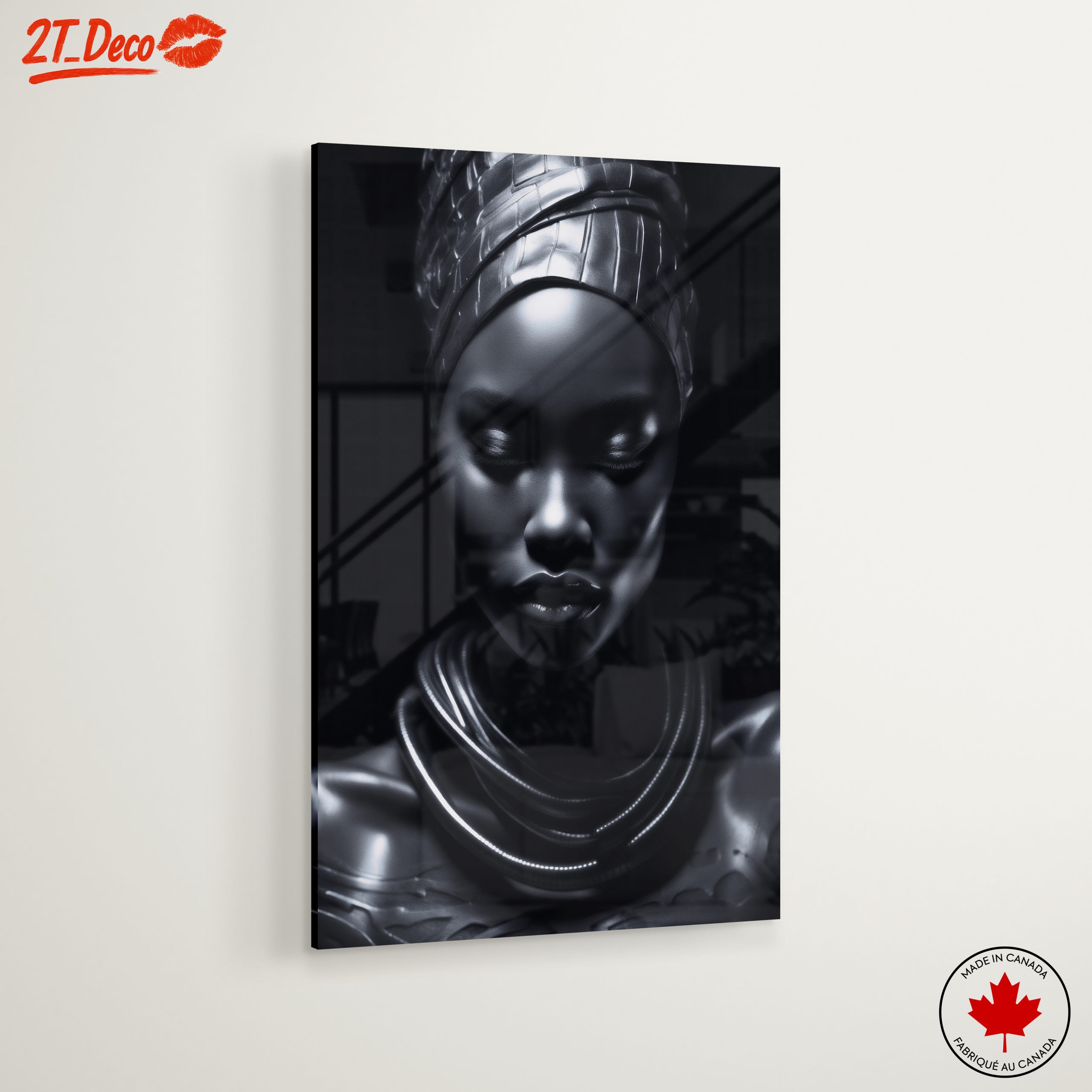 Stylized Afro Art Portrait in Dark Tones - Image 6