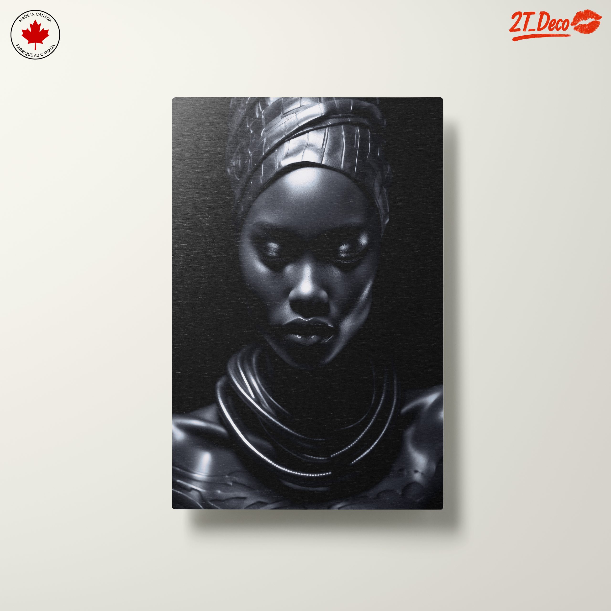 Stylized Afro Art Portrait in Dark Tones - Image 10