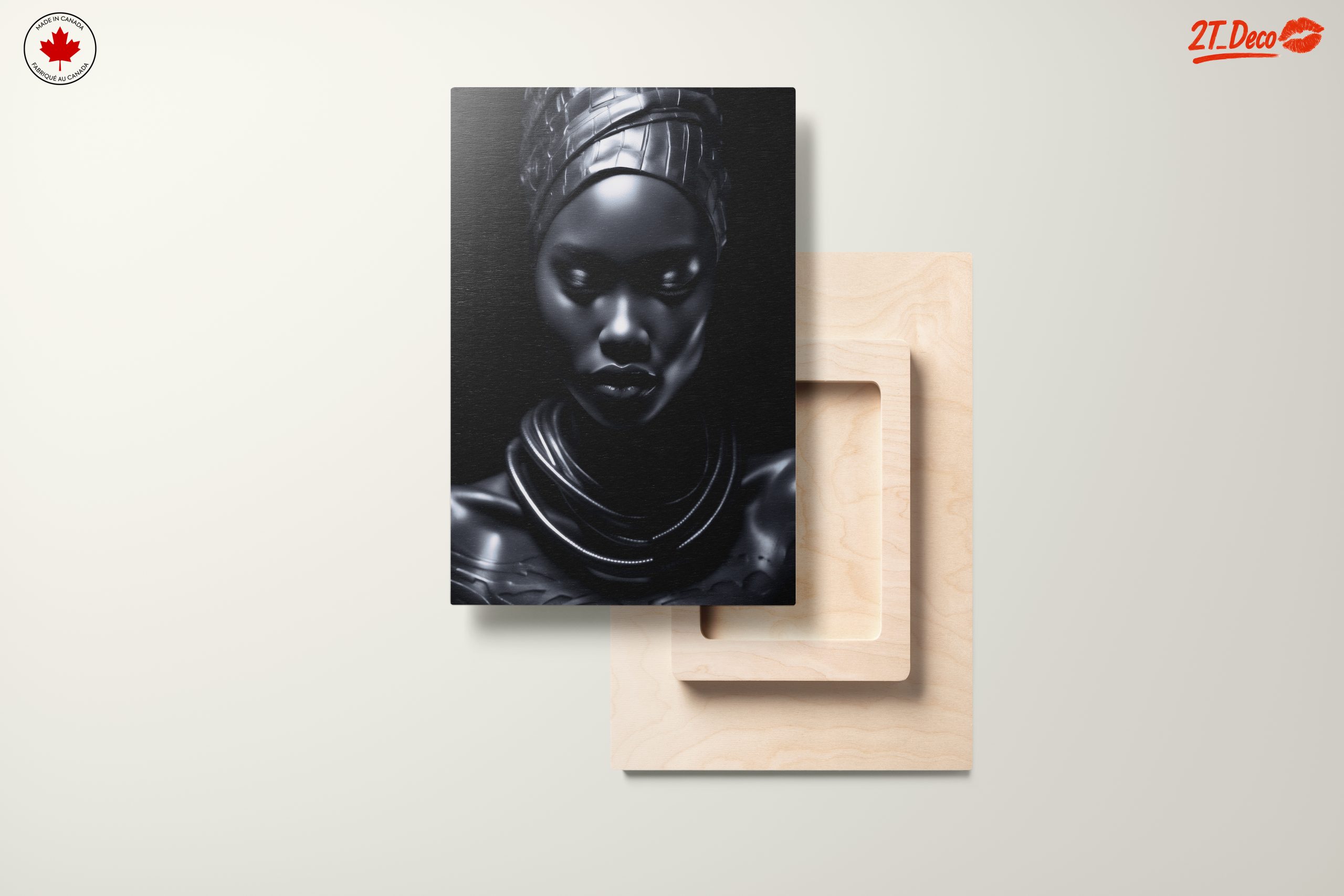 Stylized Afro Art Portrait in Dark Tones - Image 11