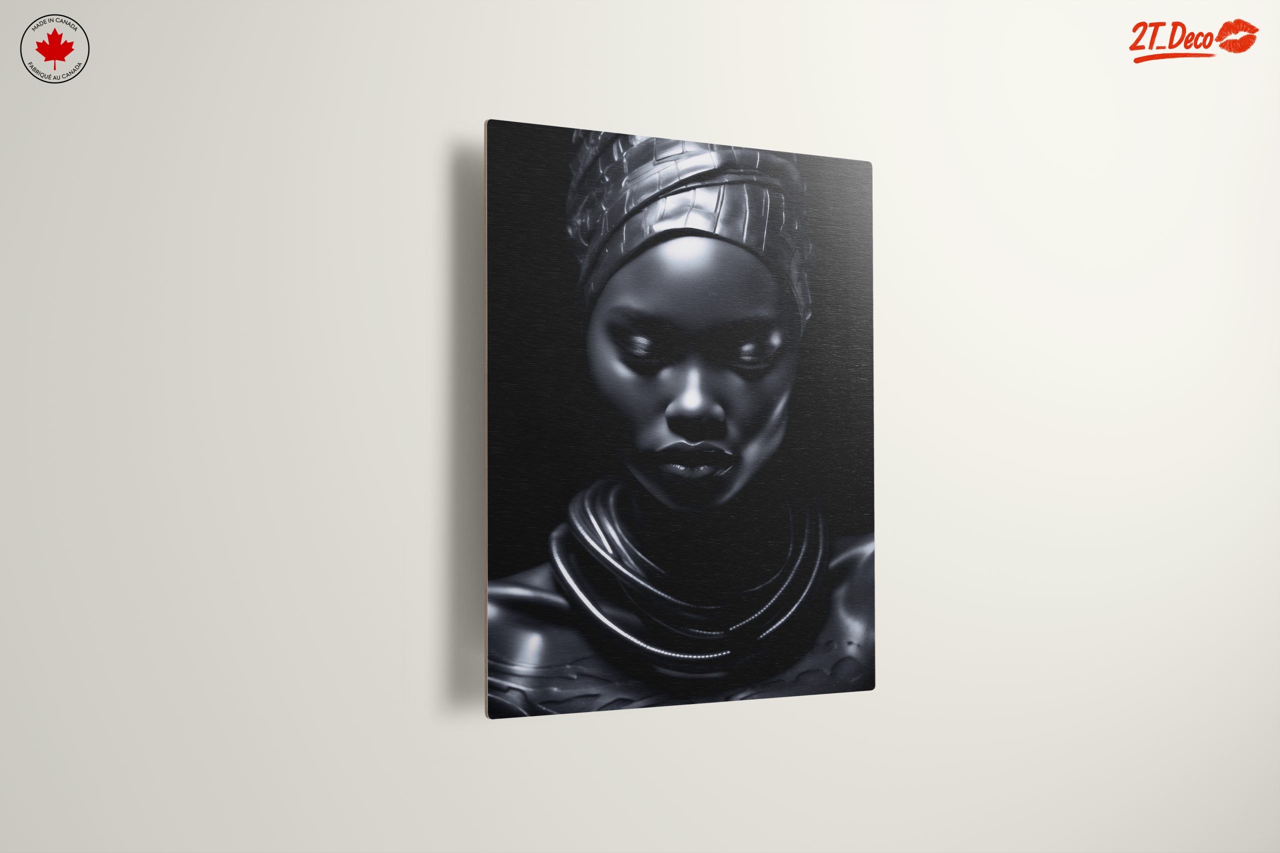 Stylized Afro Art Portrait in Dark Tones - Image 13