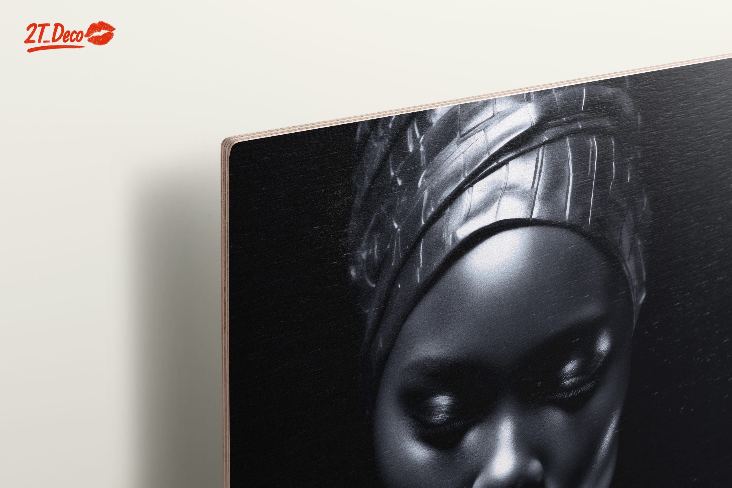 Stylized Afro Art Portrait in Dark Tones - Image 15