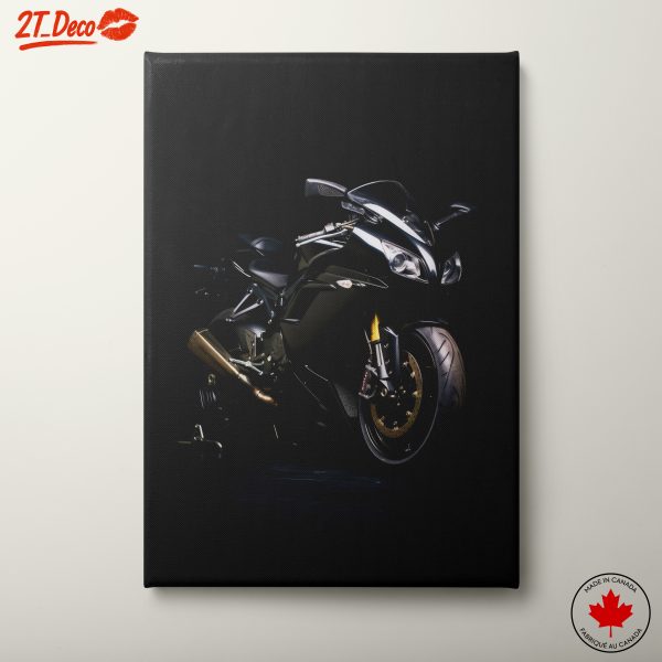 Sleek Black Motorcycle Art 3