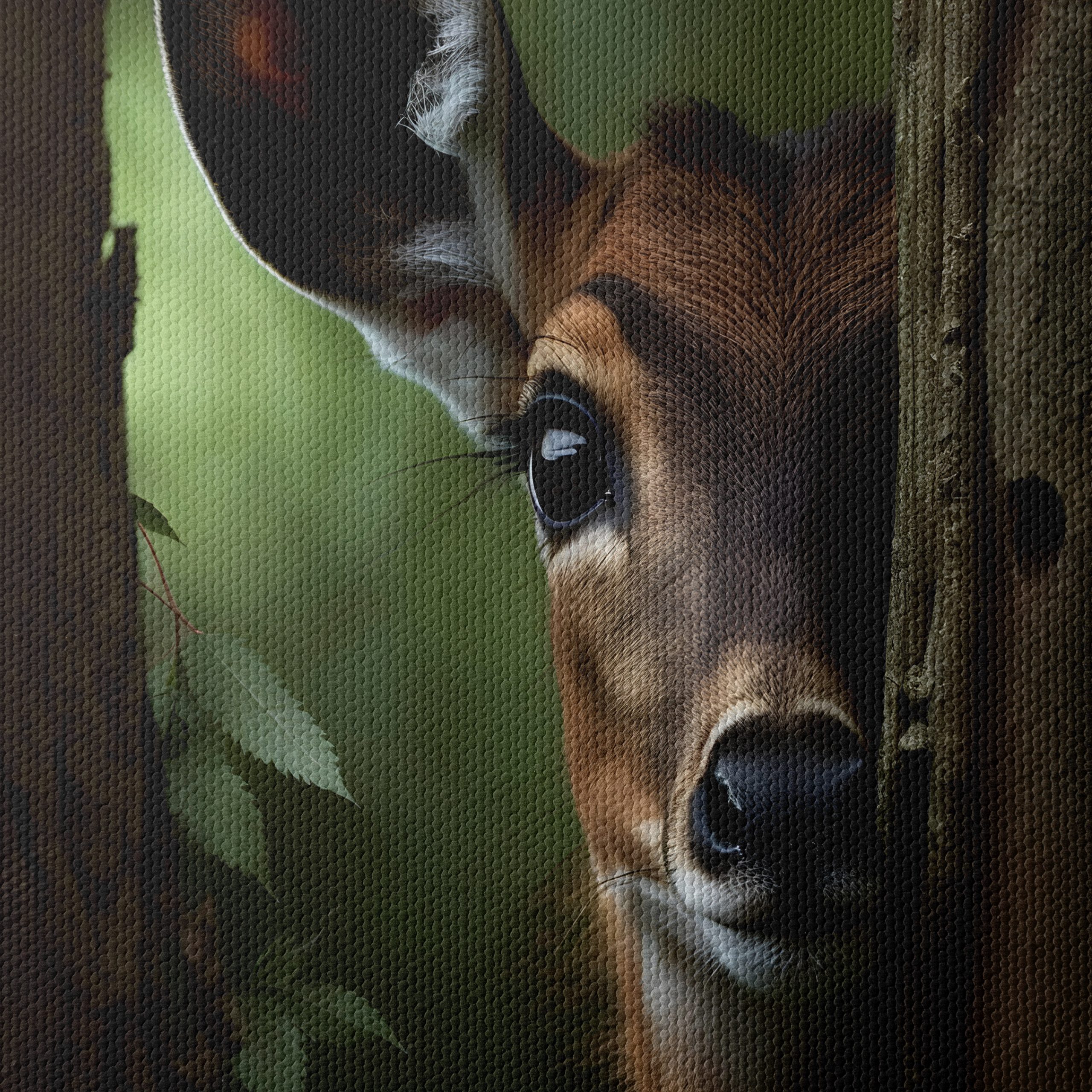 Deer Peeking Behind Tree - Image 4