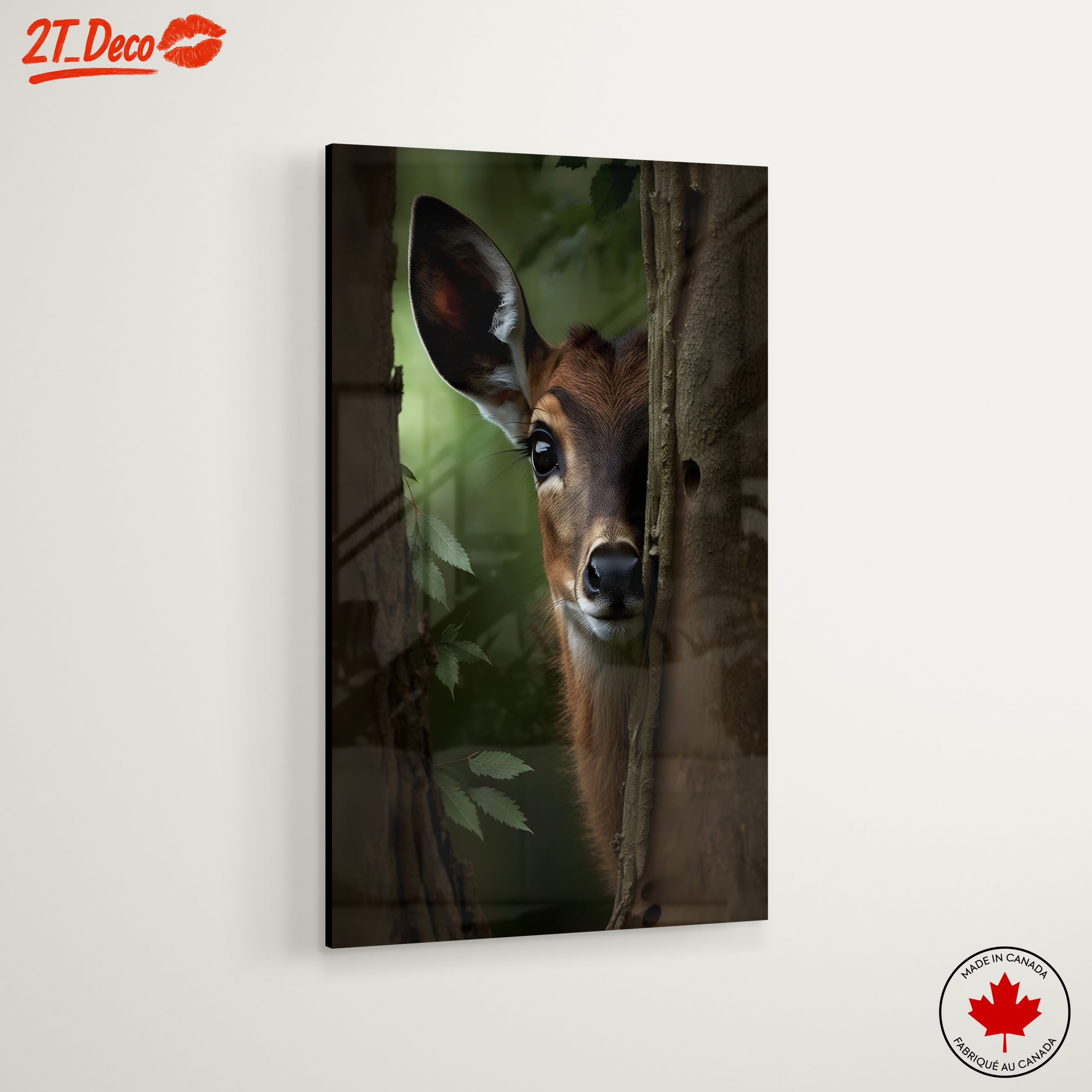 Deer Peeking Behind Tree - Image 6