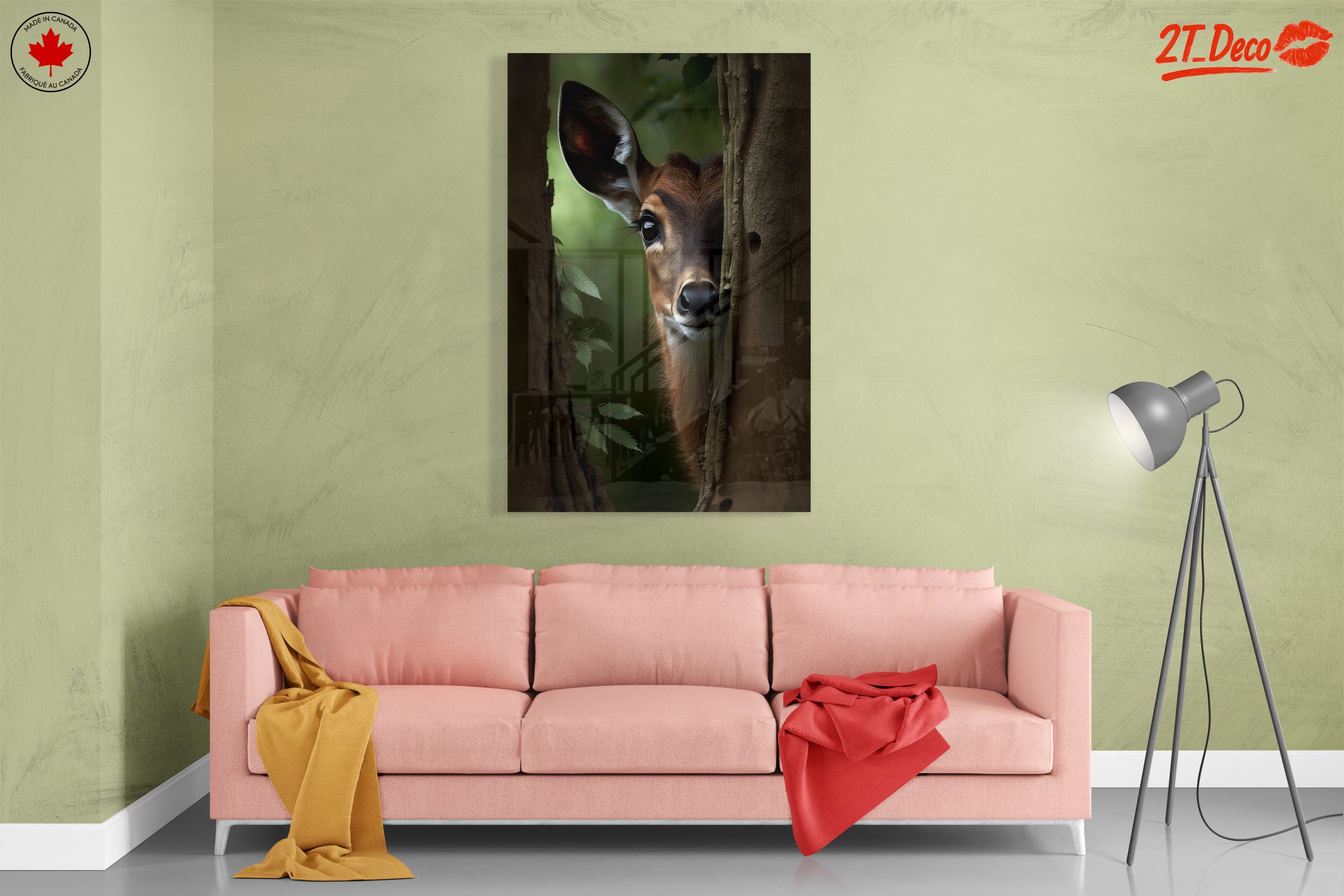 Deer Peeking Behind Tree - Image 7