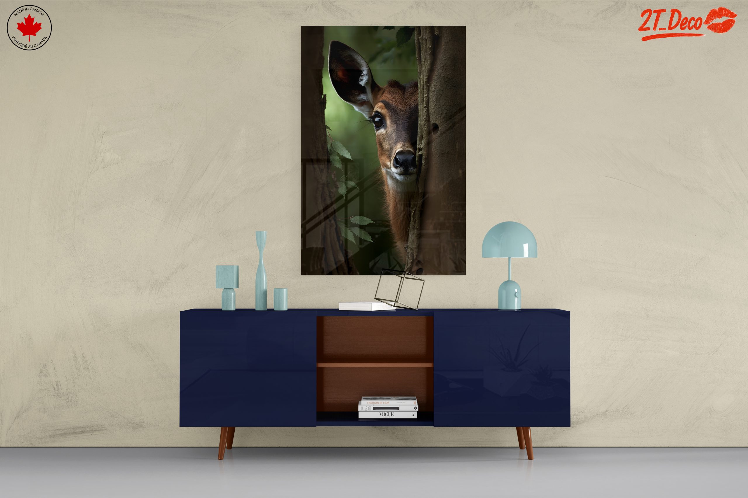 Deer Peeking Behind Tree - Image 8