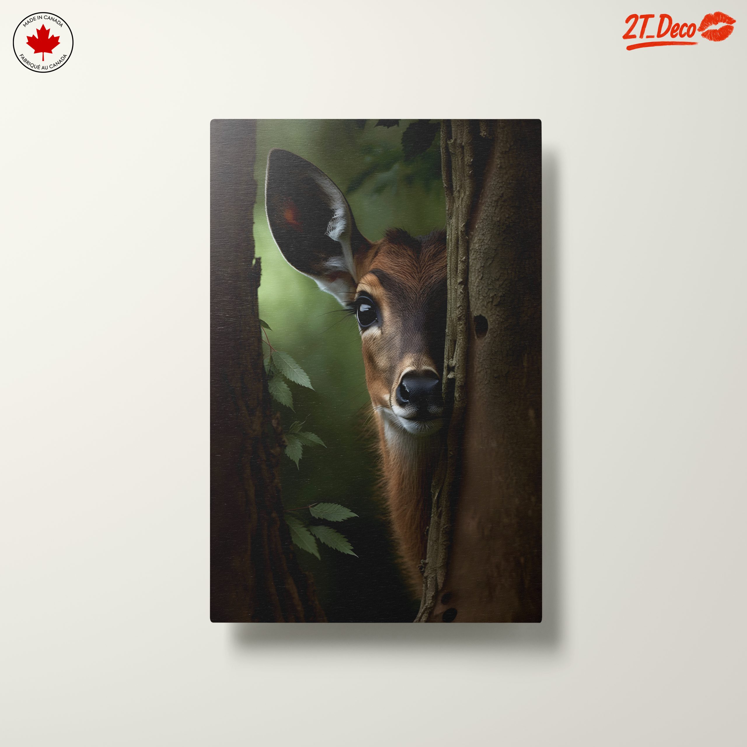 Deer Peeking Behind Tree - Image 10