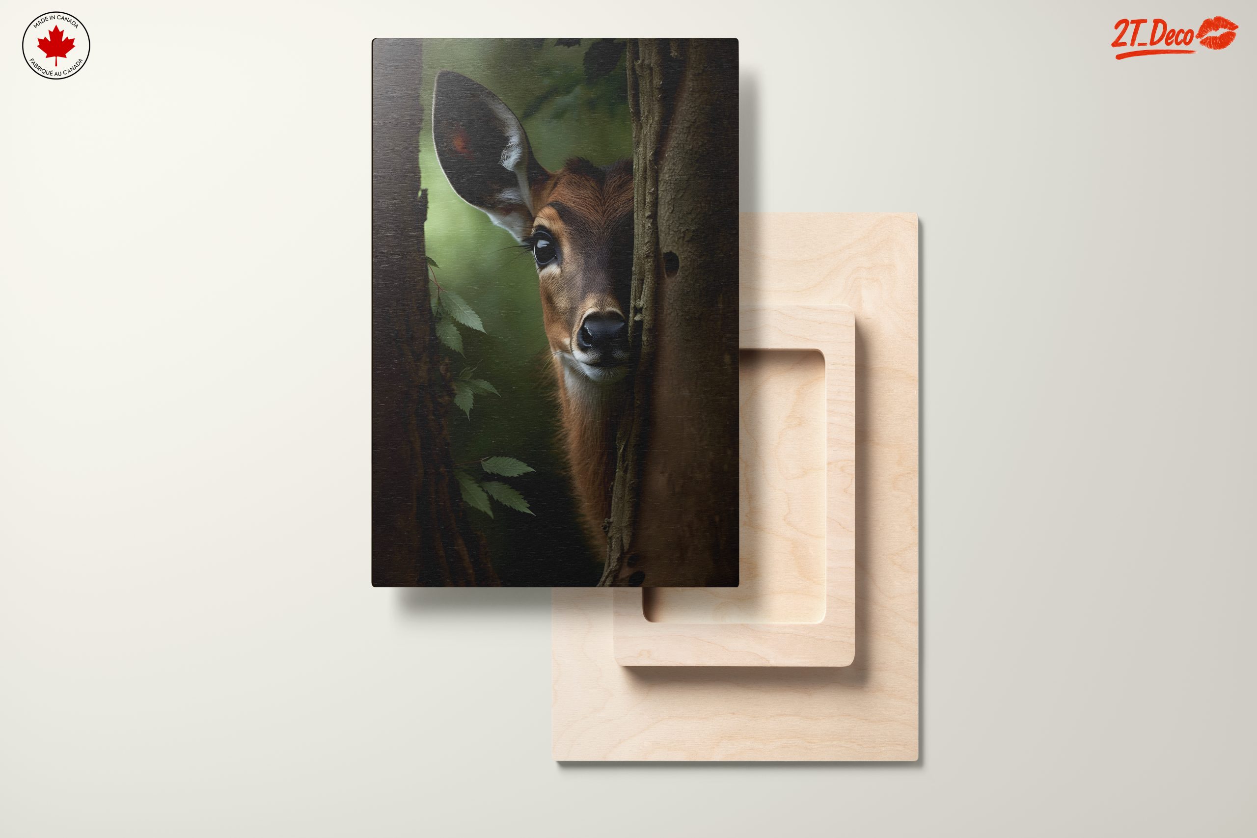 Deer Peeking Behind Tree - Image 11