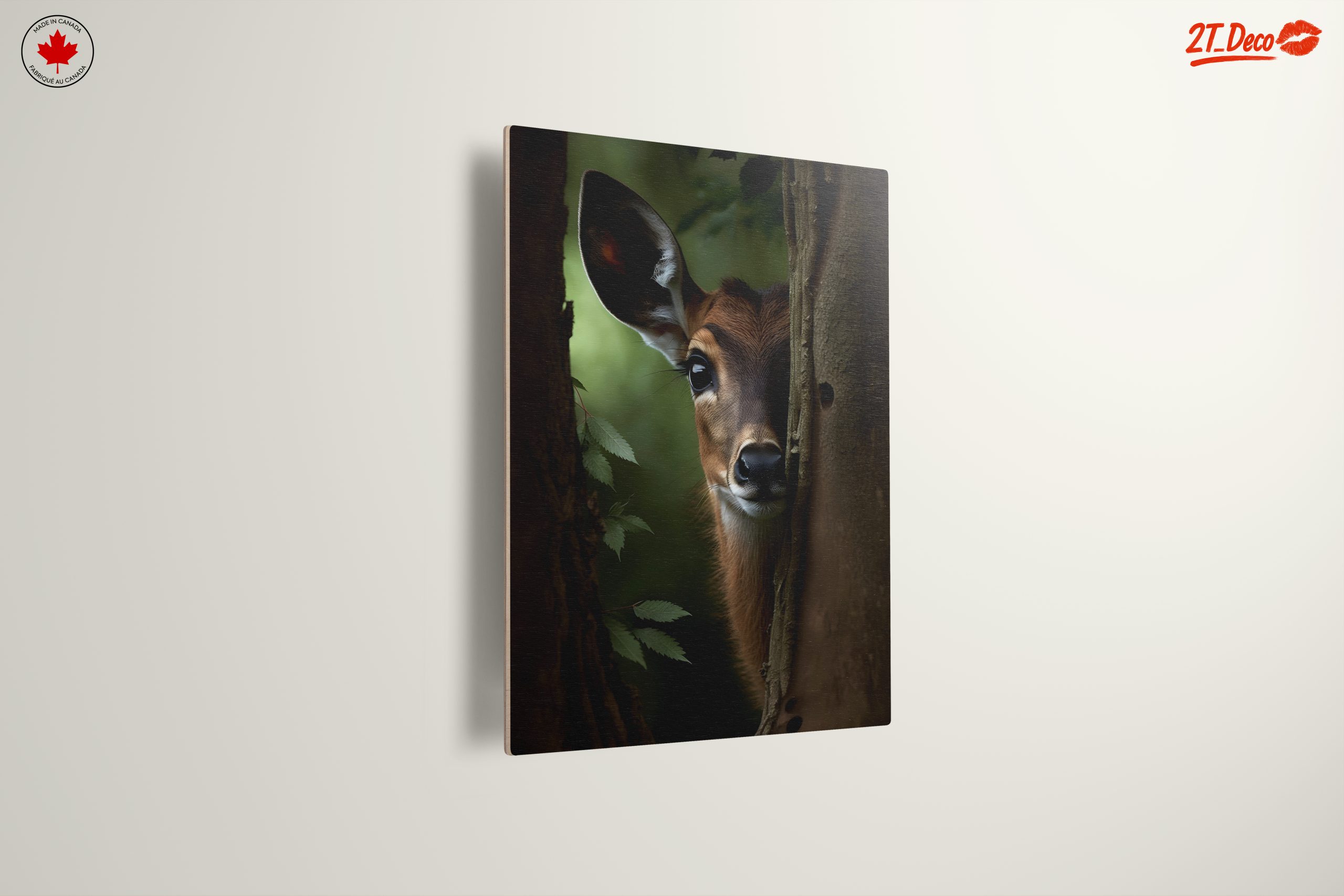 Deer Peeking Behind Tree - Image 13