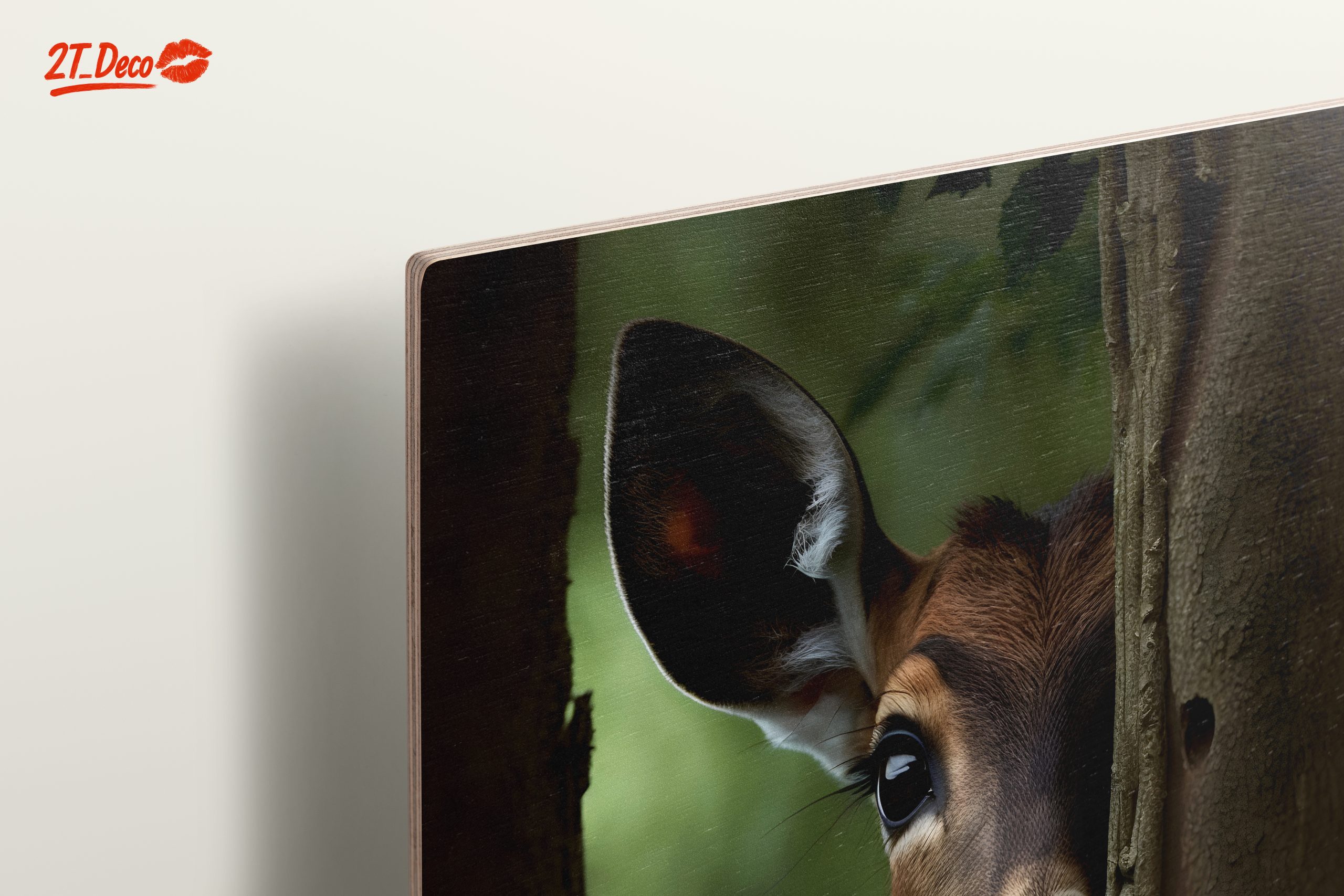 Deer Peeking Behind Tree - Image 15