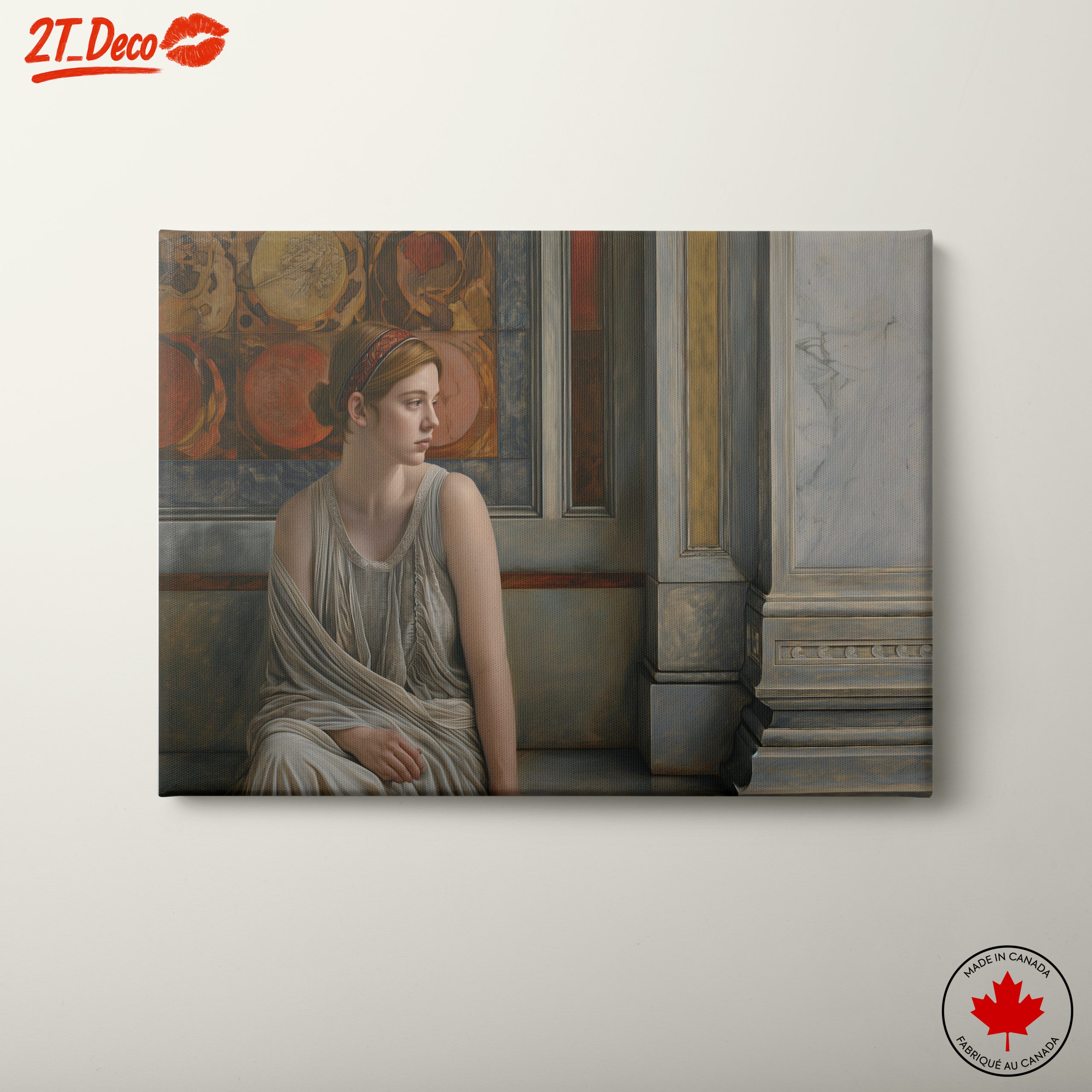 Serene Classical Figure with Architectural Elements