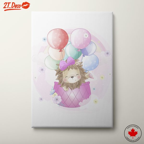 Cute Lion with Balloons for Children's Room