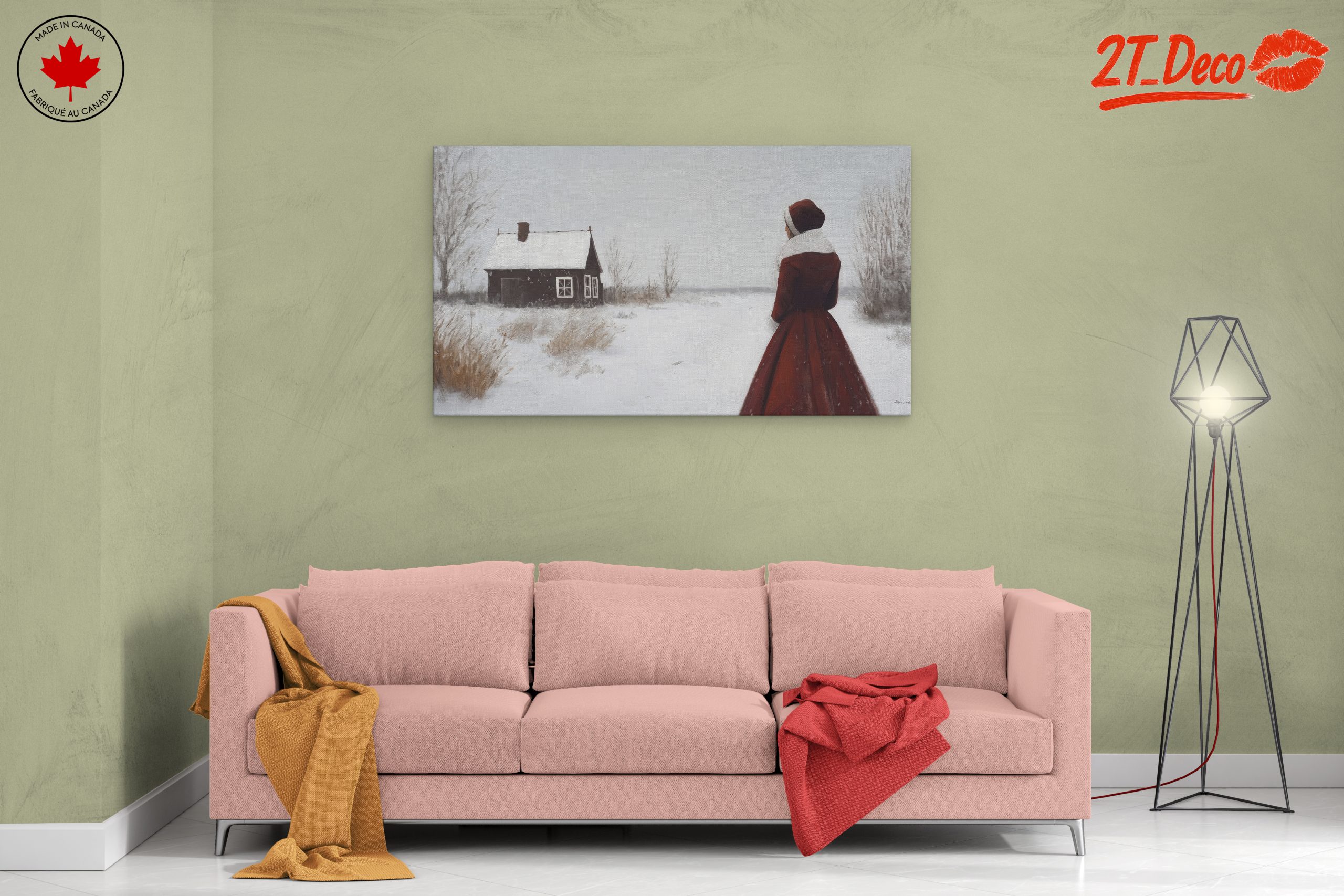 Serene Winter Landscape with Woman - Image 2