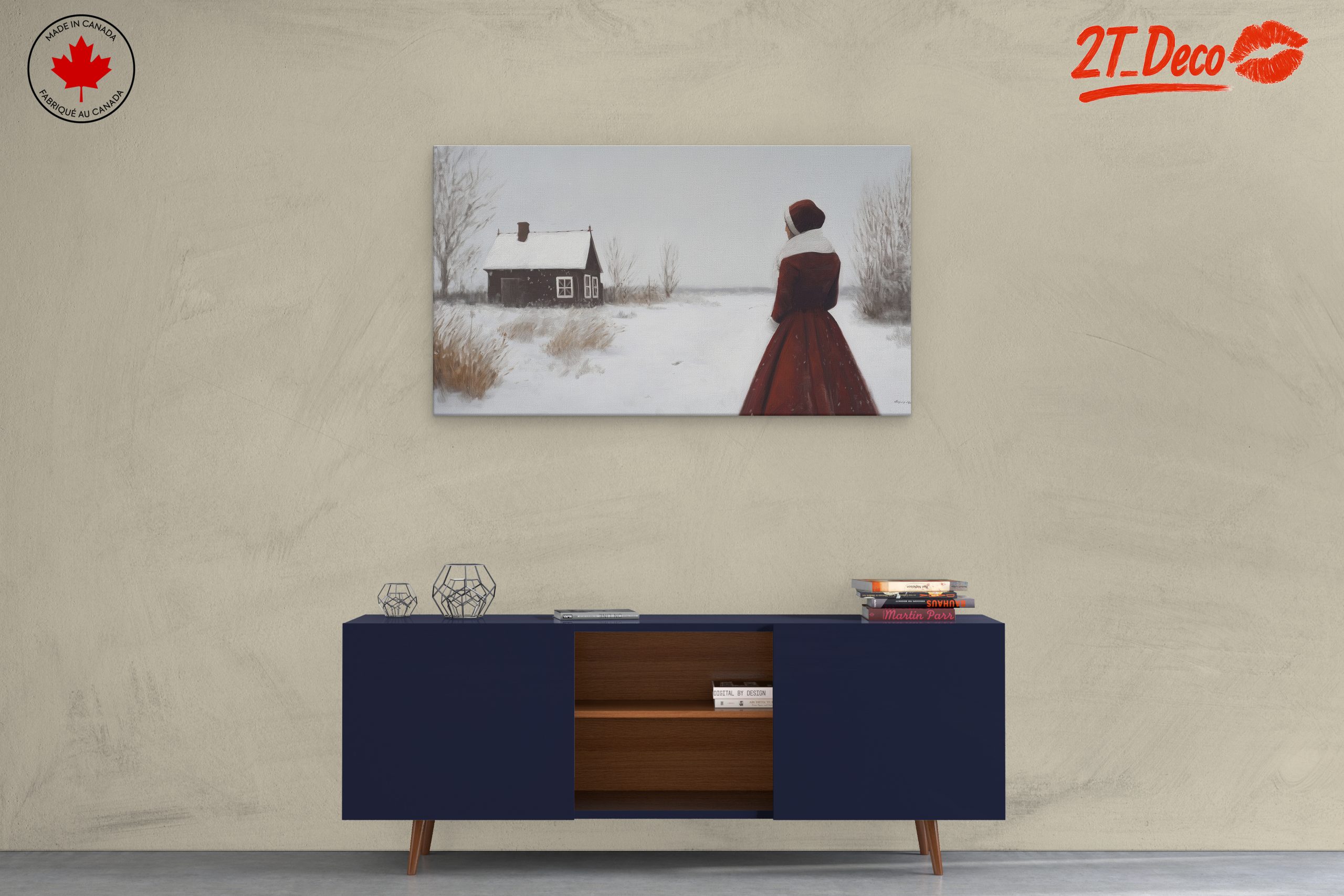 Serene Winter Landscape with Woman - Image 3