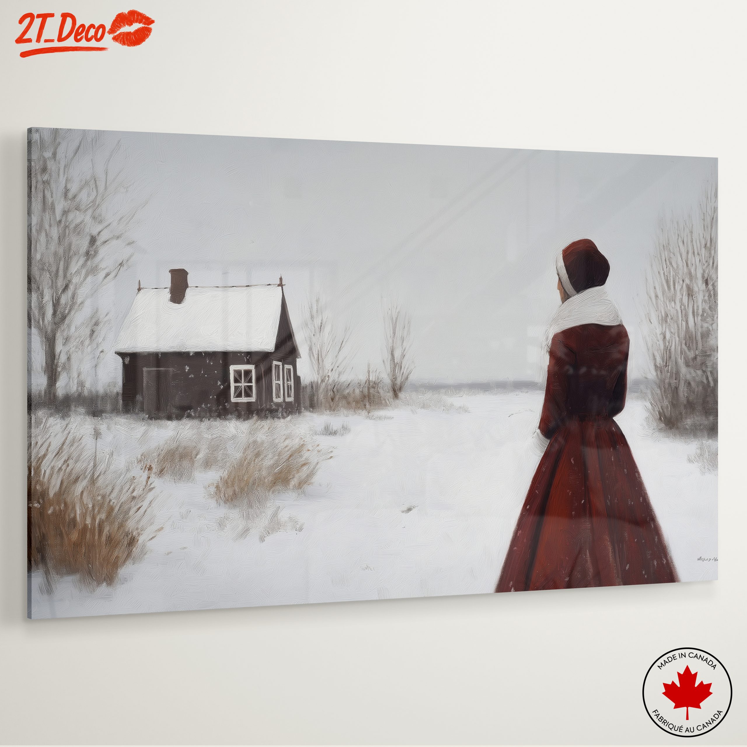 Serene Winter Landscape with Woman - Image 6