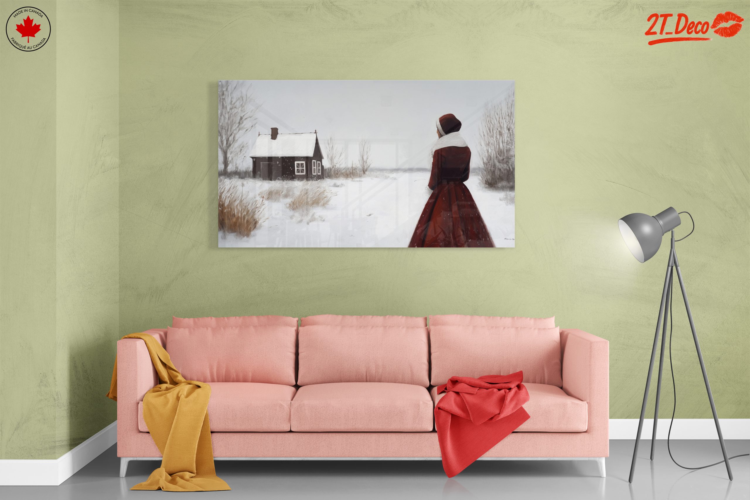 Serene Winter Landscape with Woman - Image 7