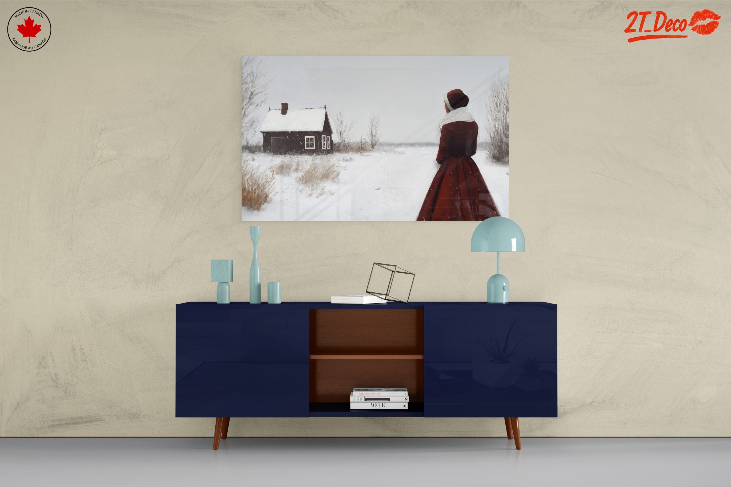 Serene Winter Landscape with Woman - Image 8