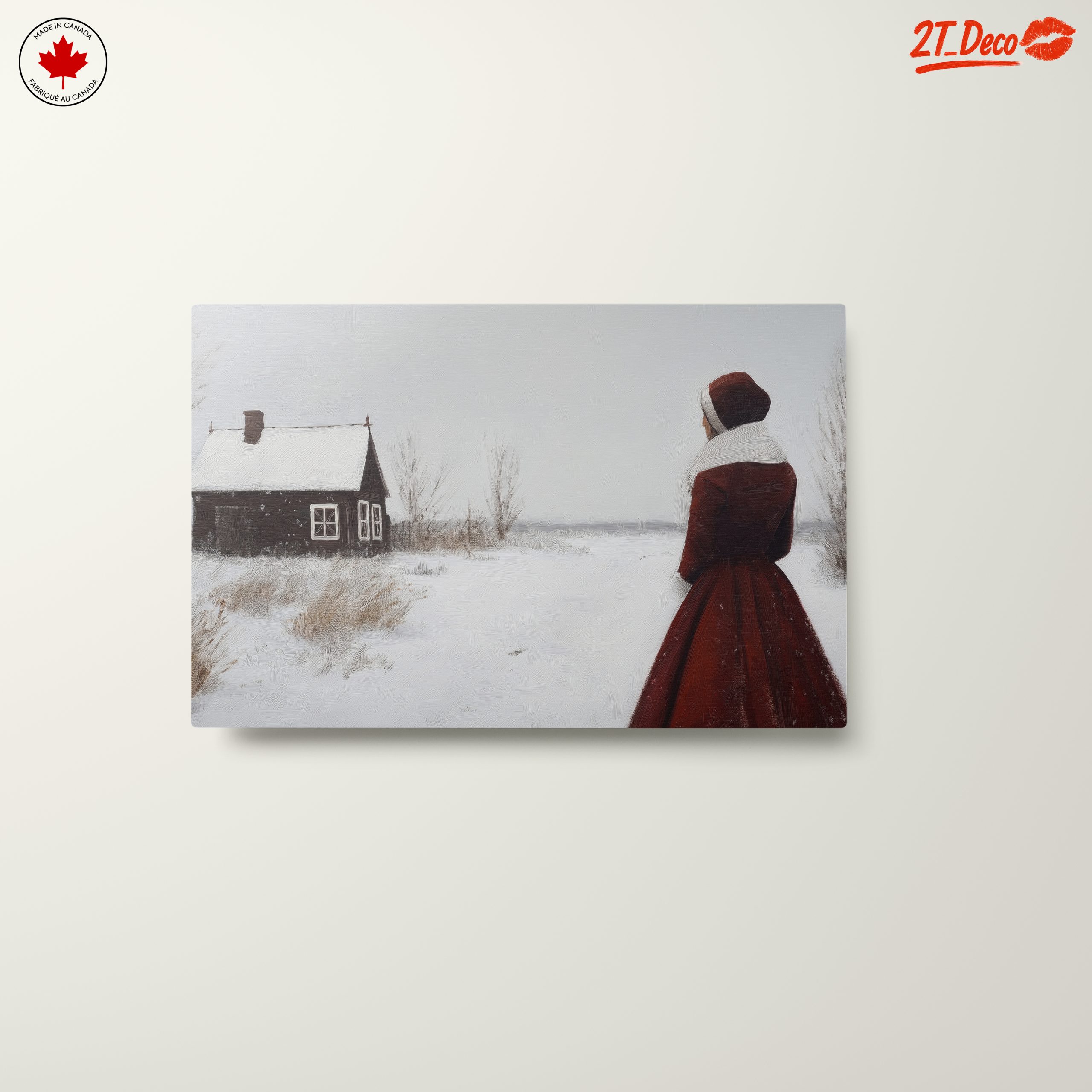 Serene Winter Landscape with Woman - Image 10
