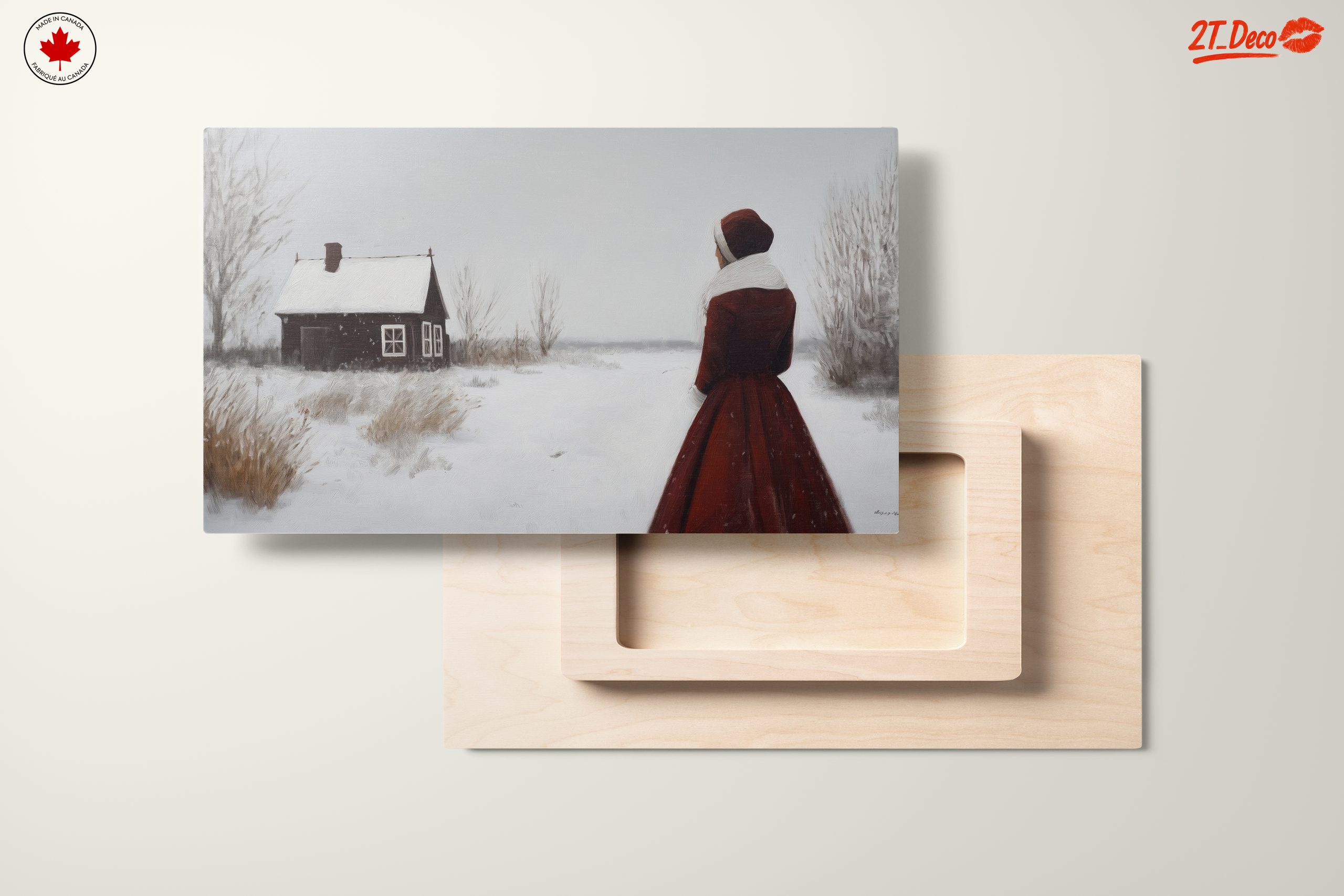 Serene Winter Landscape with Woman - Image 11
