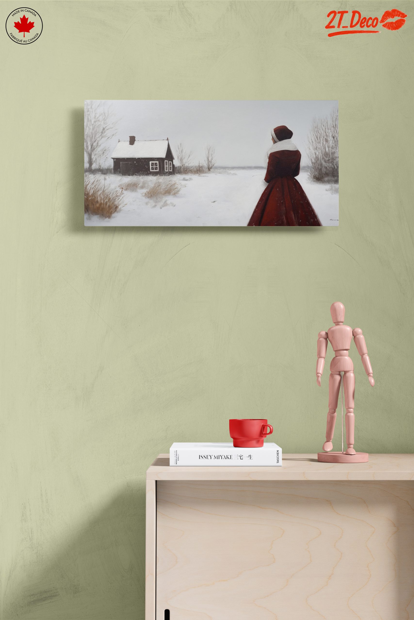 Serene Winter Landscape with Woman - Image 14