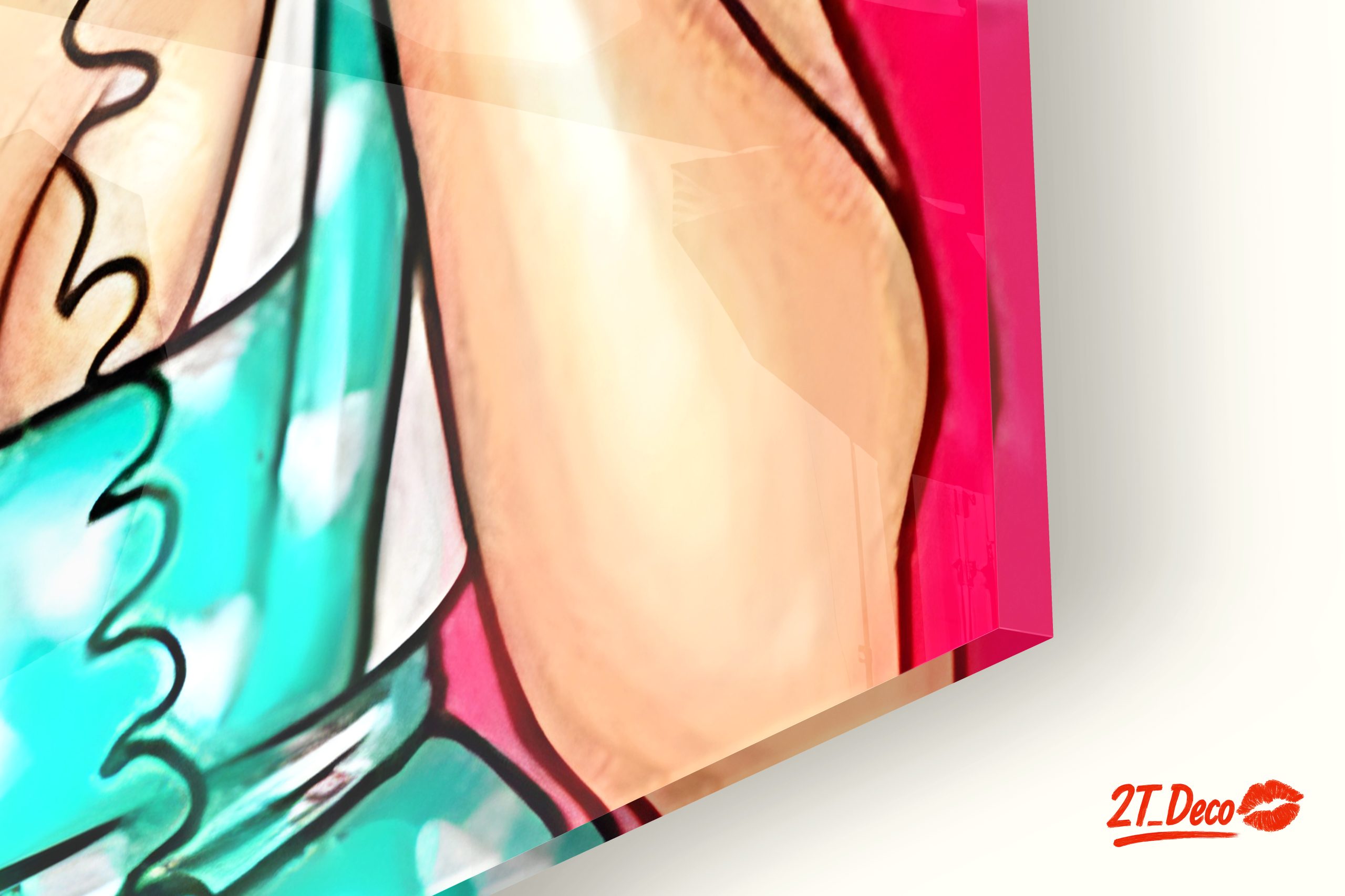 Surprised Woman with Retro Phone Art - Image 9