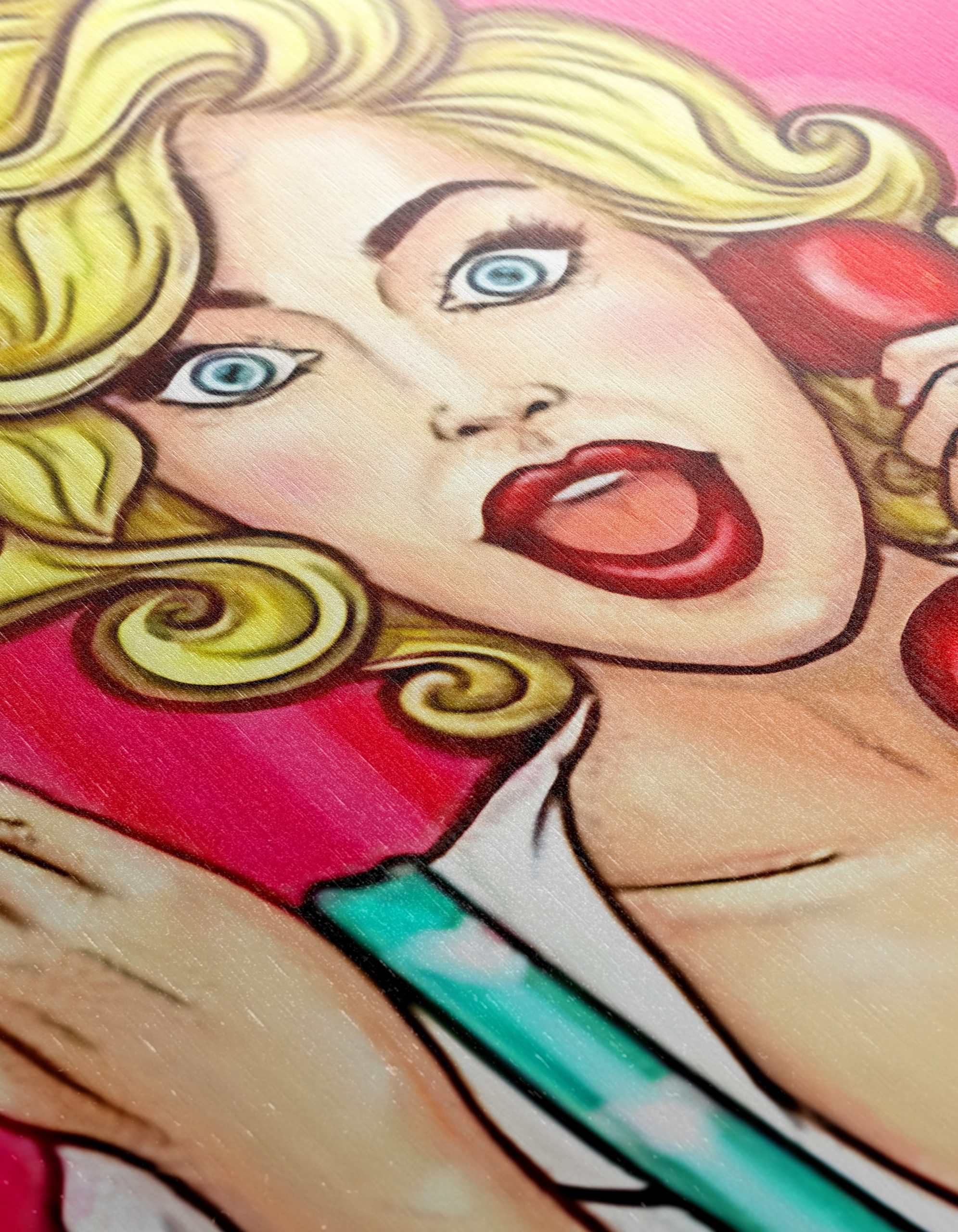 Surprised Woman with Retro Phone Art - Image 12
