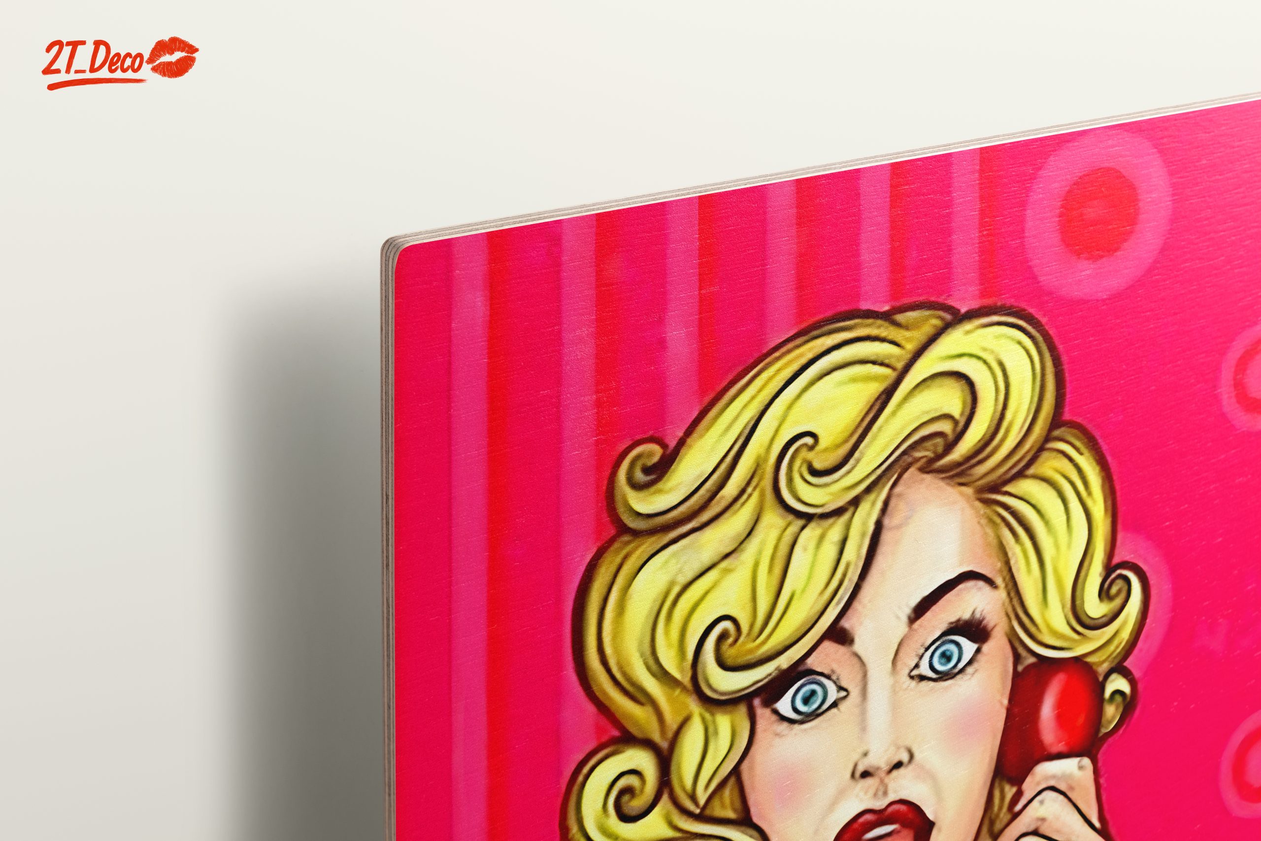 Surprised Woman with Retro Phone Art - Image 15