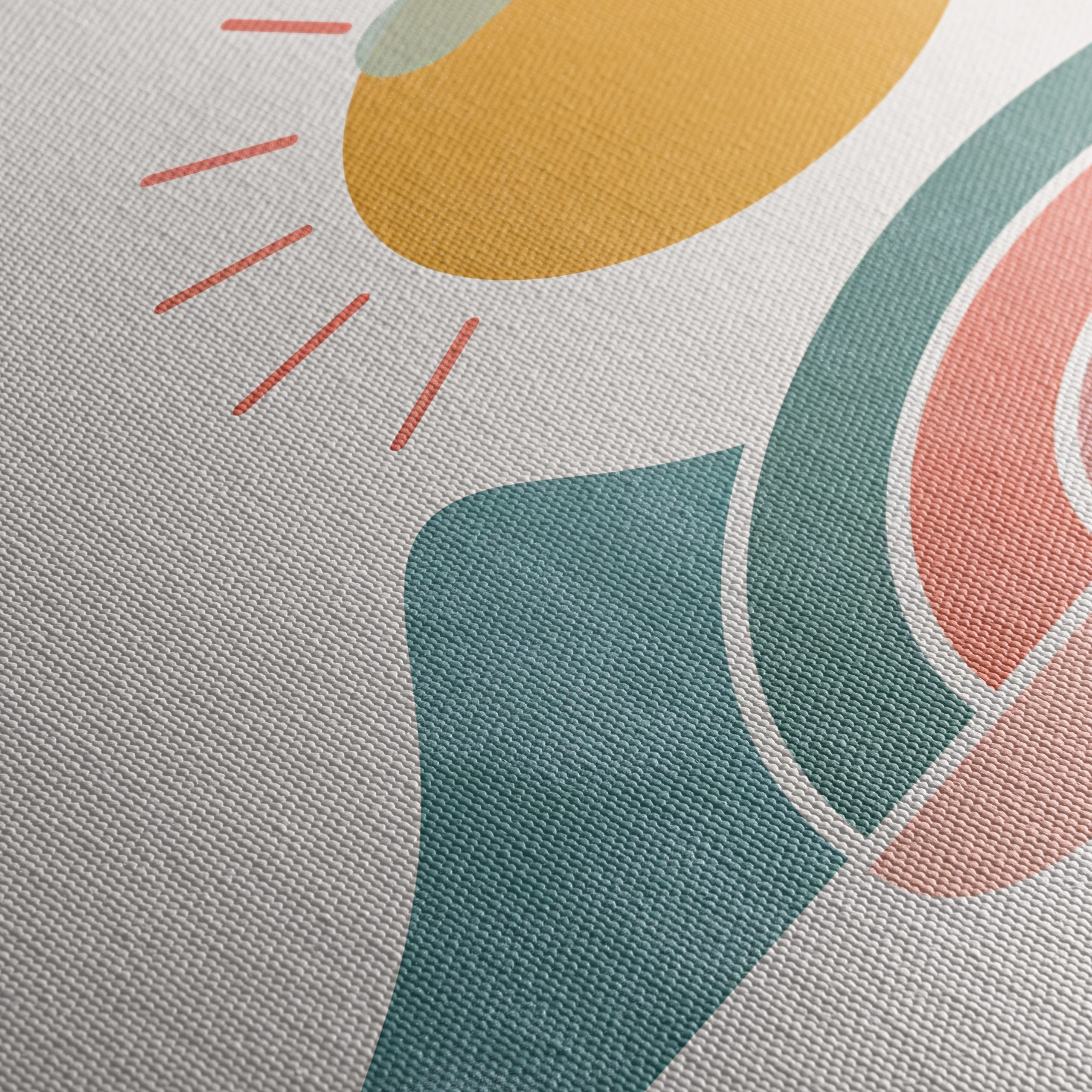 Colorful Abstract Landscape with Sun and Mountains - Image 5