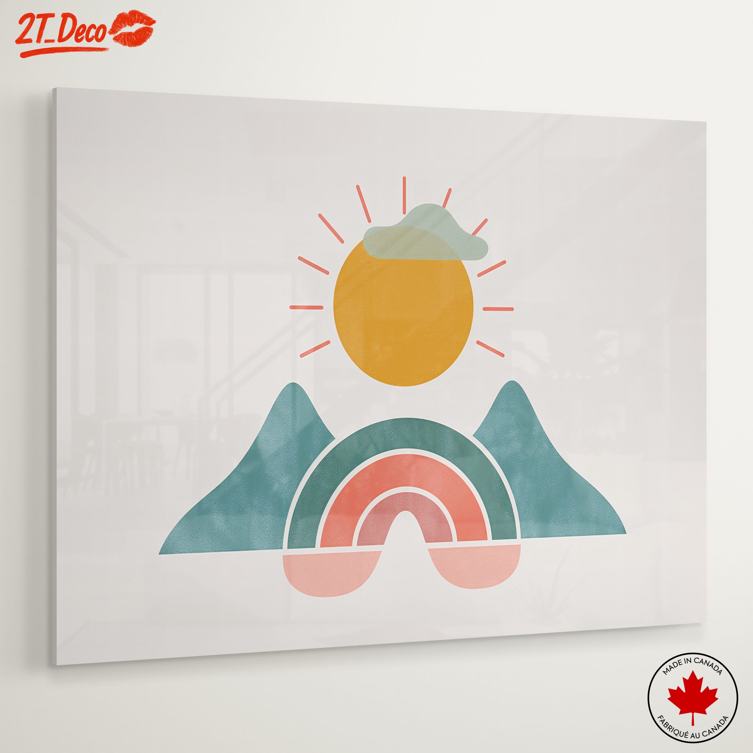 Colorful Abstract Landscape with Sun and Mountains - Image 6