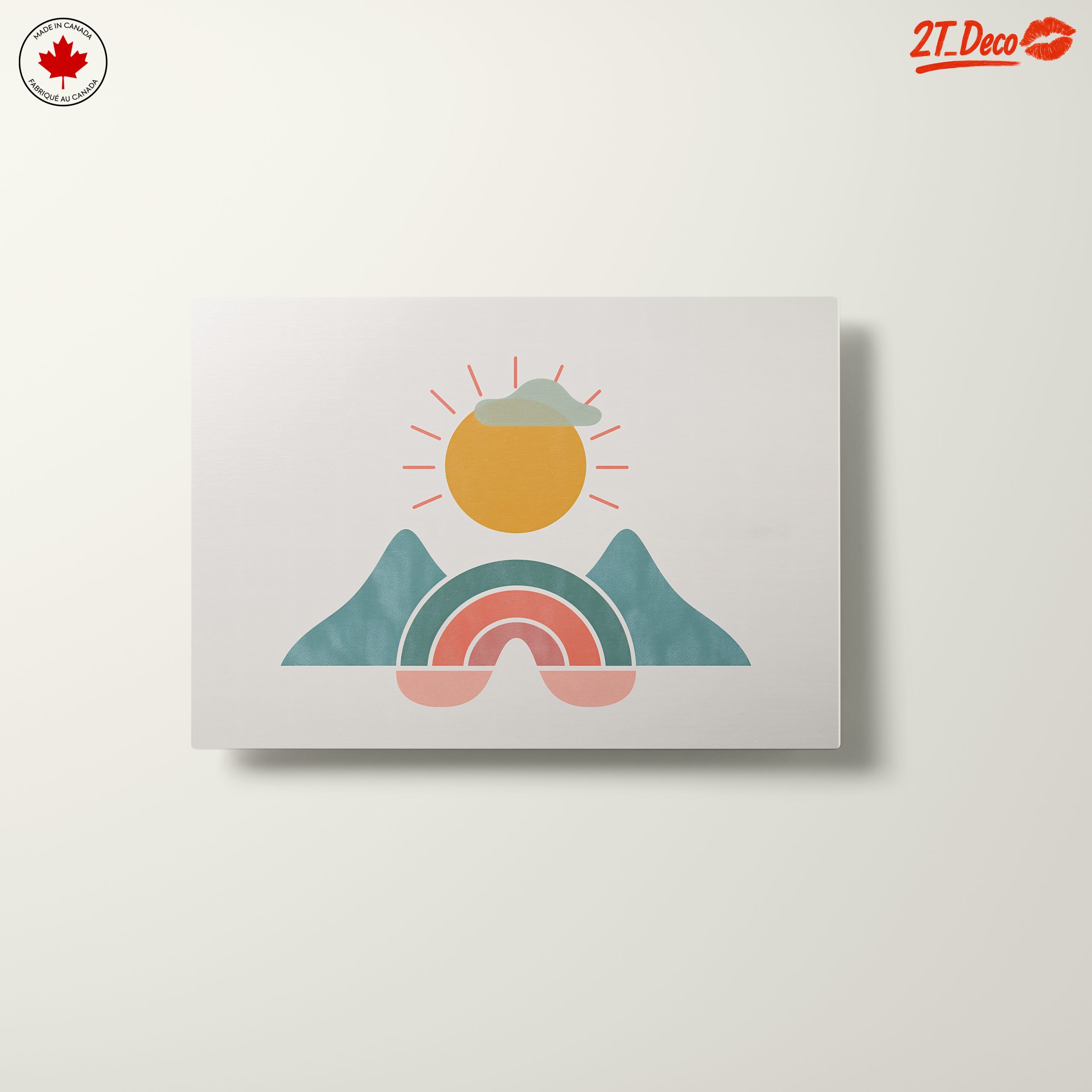 Colorful Abstract Landscape with Sun and Mountains - Image 10