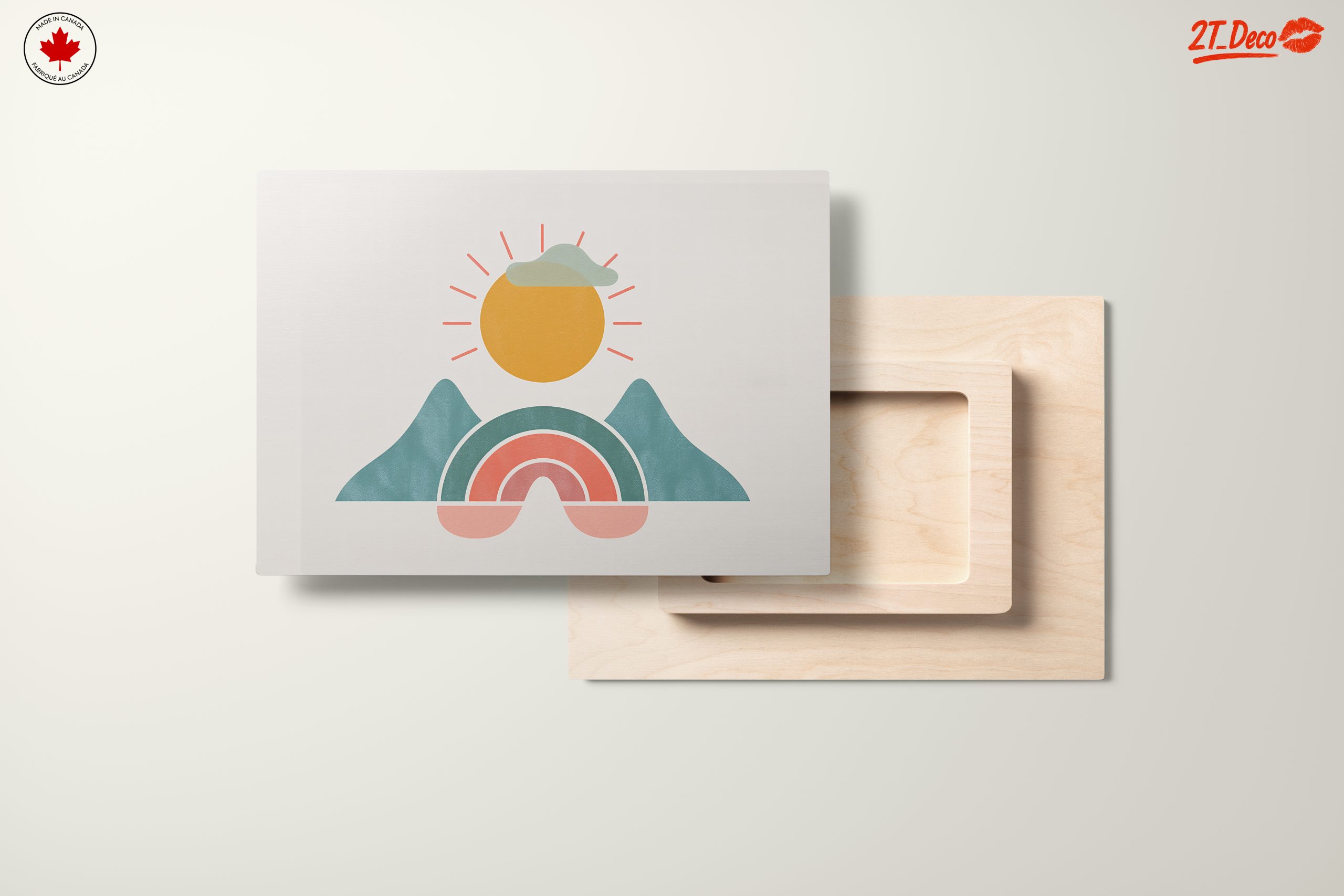 Colorful Abstract Landscape with Sun and Mountains - Image 11