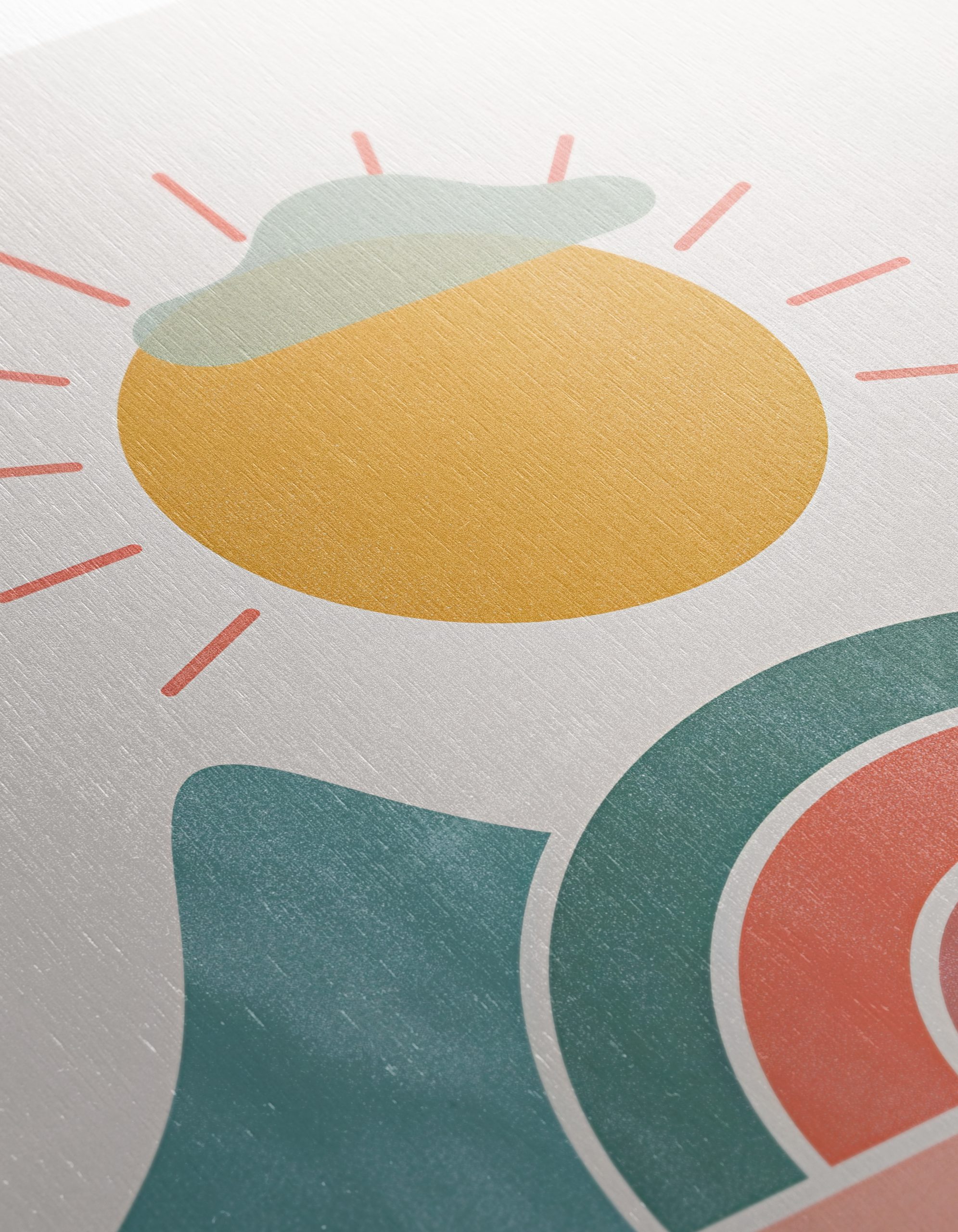 Colorful Abstract Landscape with Sun and Mountains - Image 12