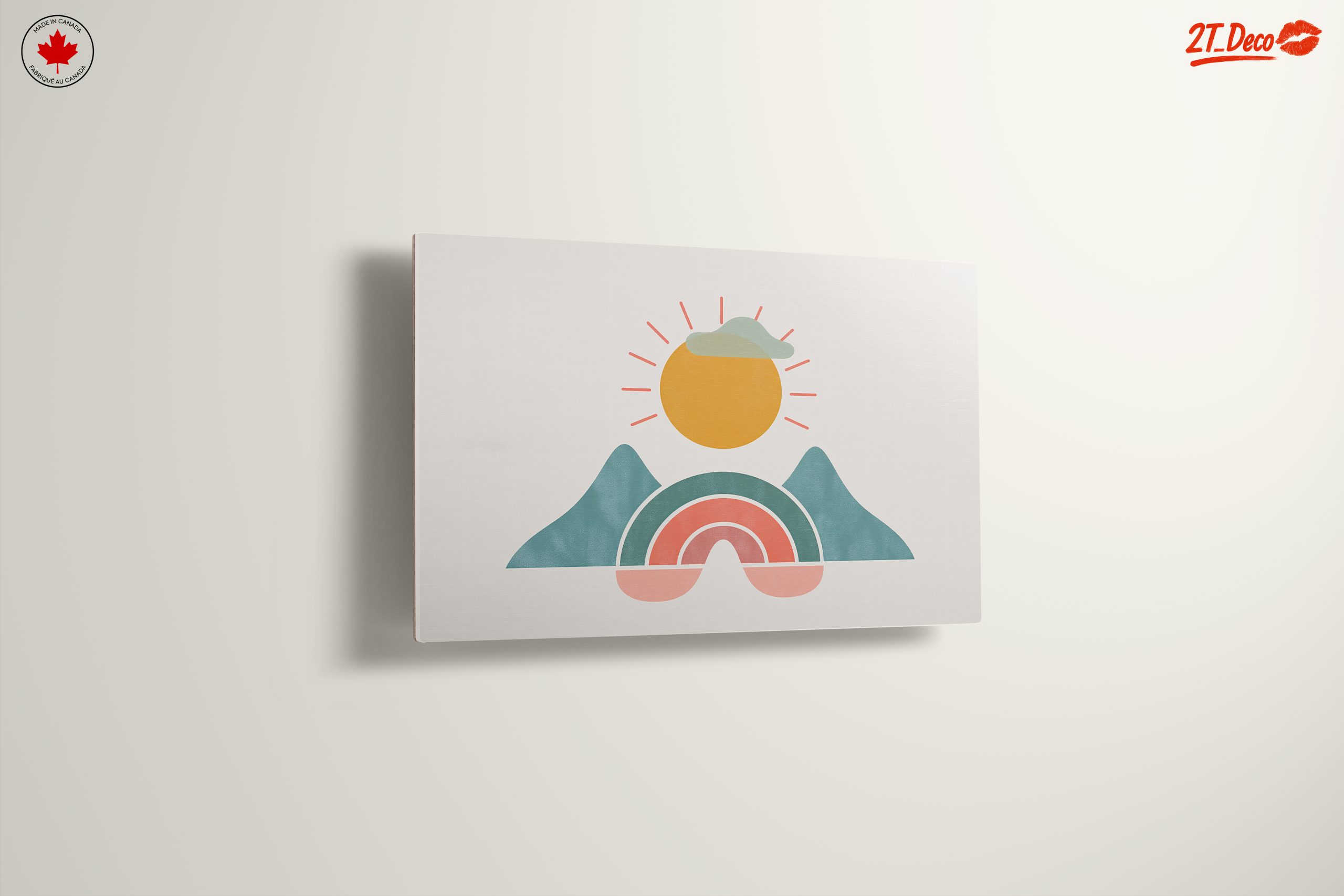 Colorful Abstract Landscape with Sun and Mountains - Image 13