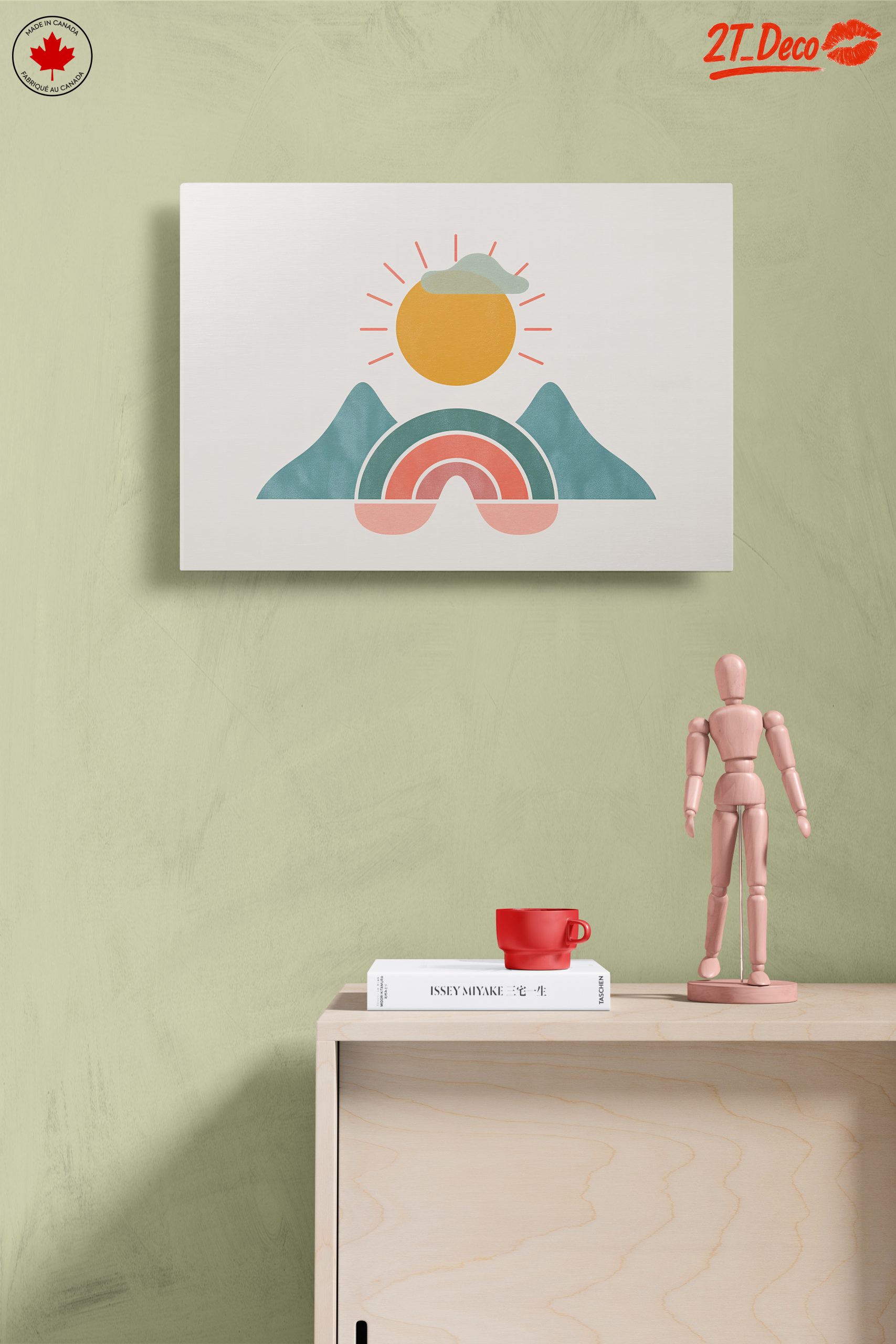 Colorful Abstract Landscape with Sun and Mountains - Image 14