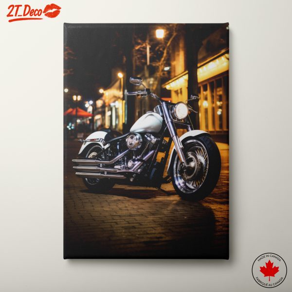 Classic Motorcycle on City Street