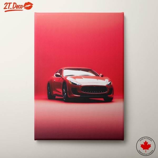 Stunning Classic Car on Vibrant Red Background