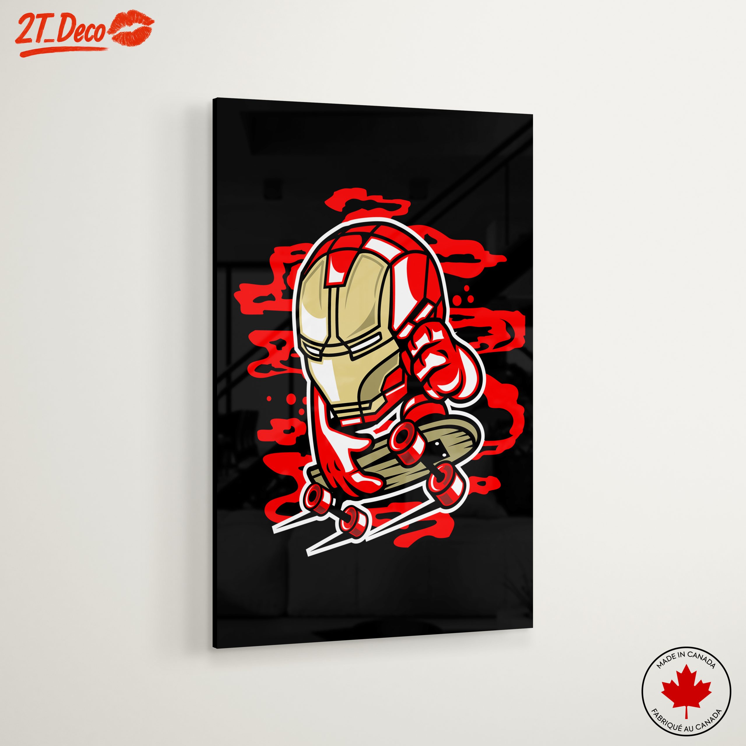 Stylized Iron Man Skateboarding Art - Image 6