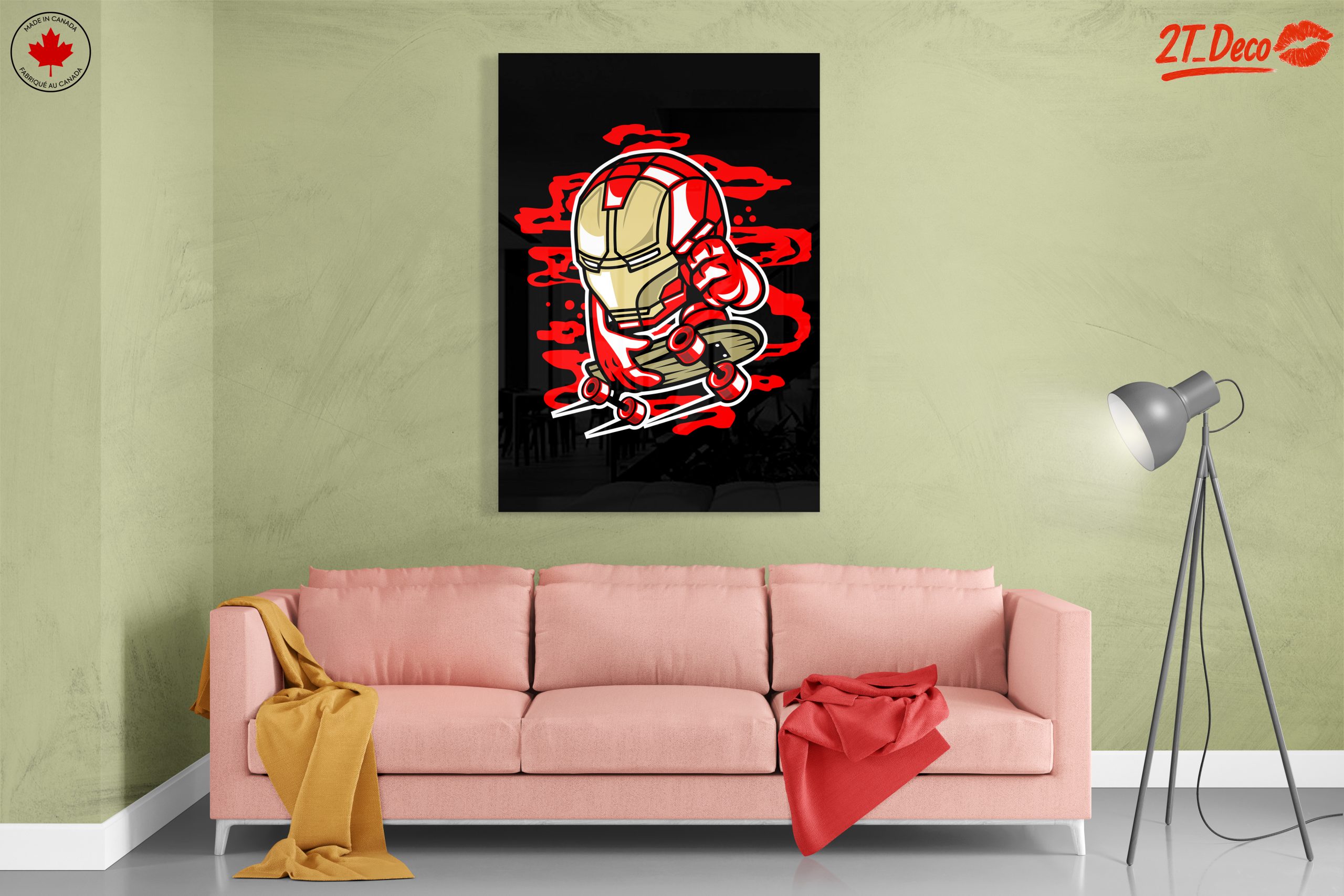 Stylized Iron Man Skateboarding Art - Image 7