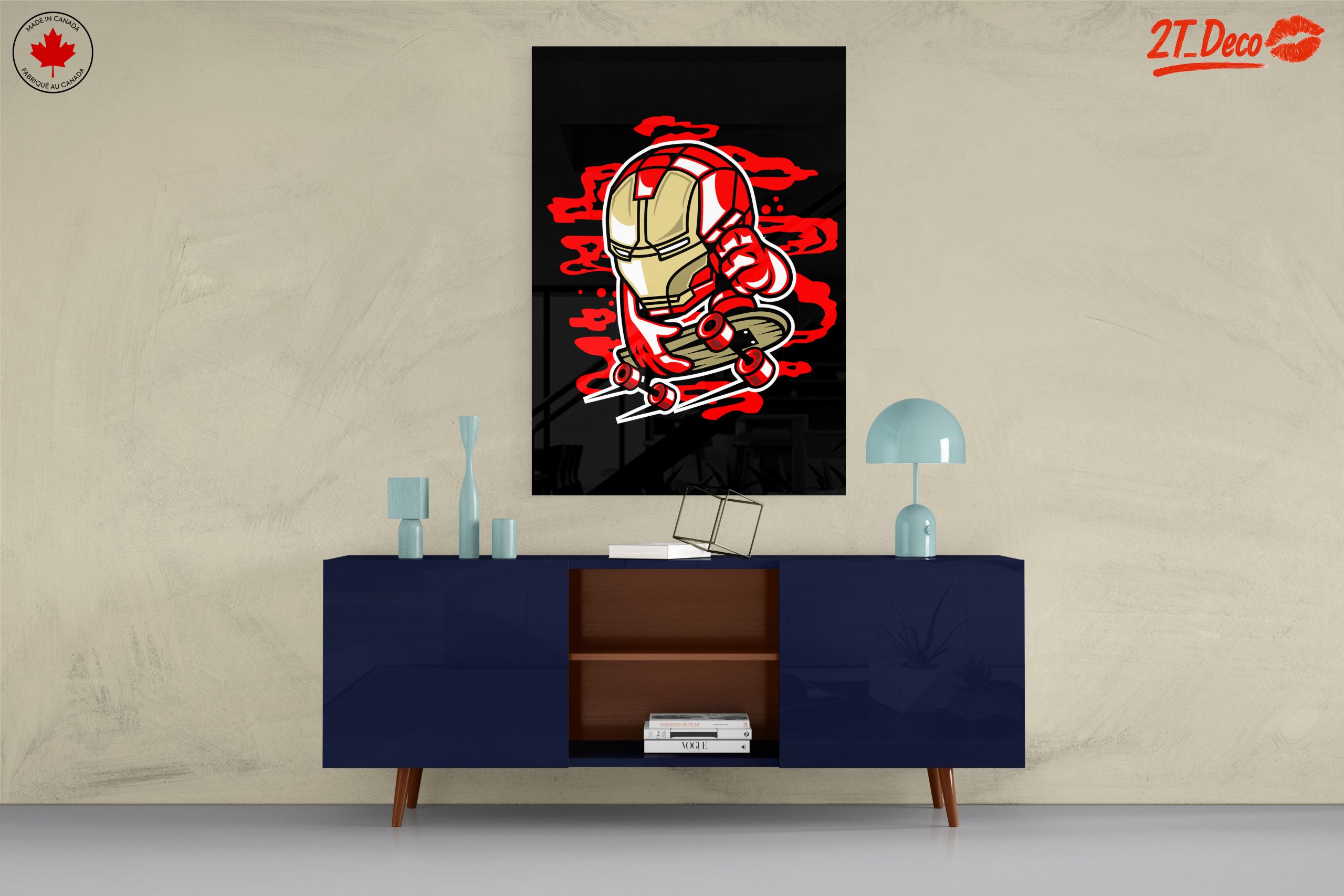 Stylized Iron Man Skateboarding Art - Image 8