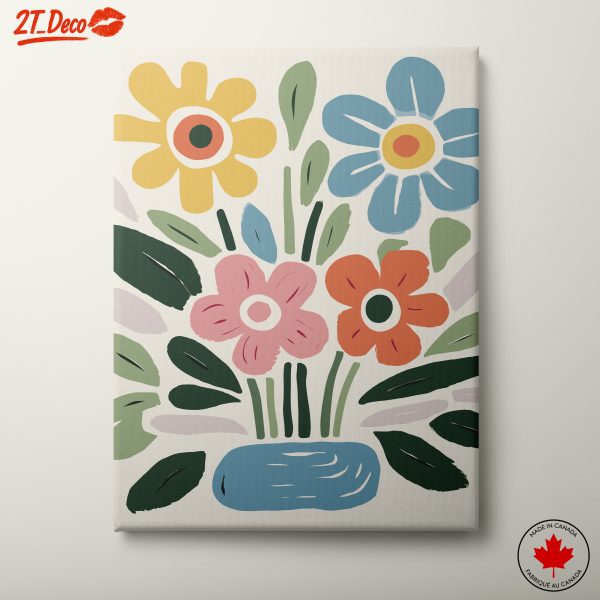 Colorful Botanical Flower Arrangement Art